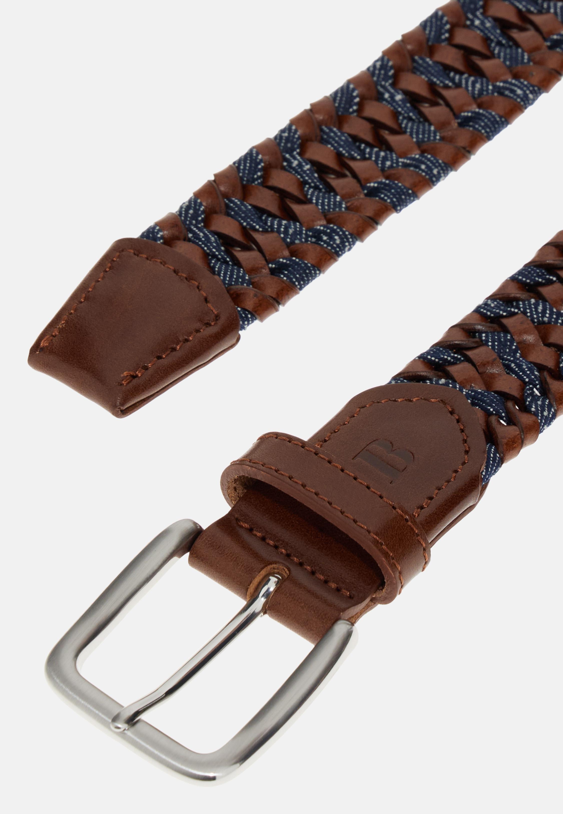 Brown Braided Elasticated Belt, , large image number 0