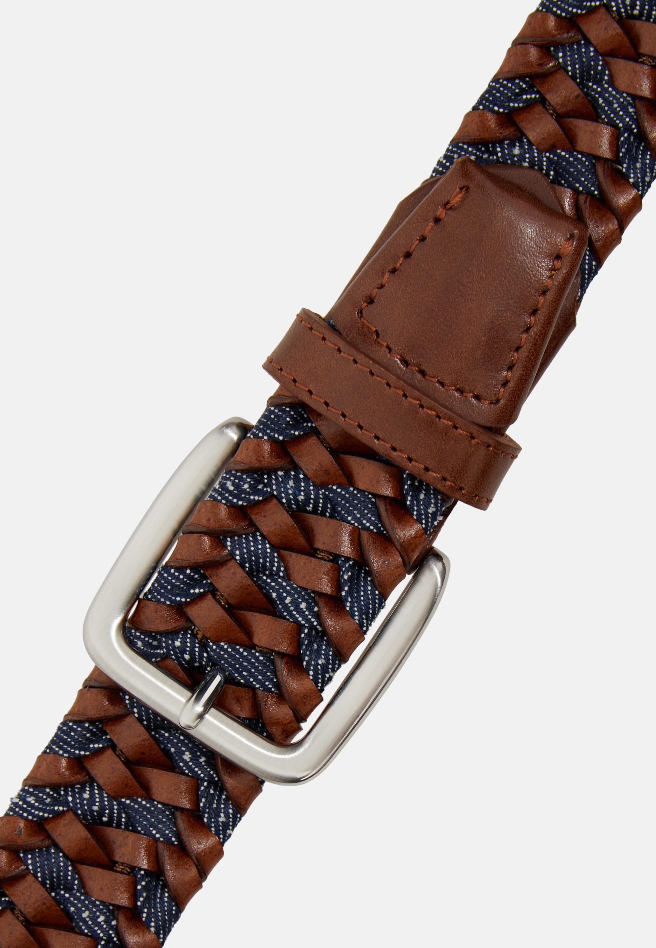 Brown Braided Elasticated Belt, , large image number 1