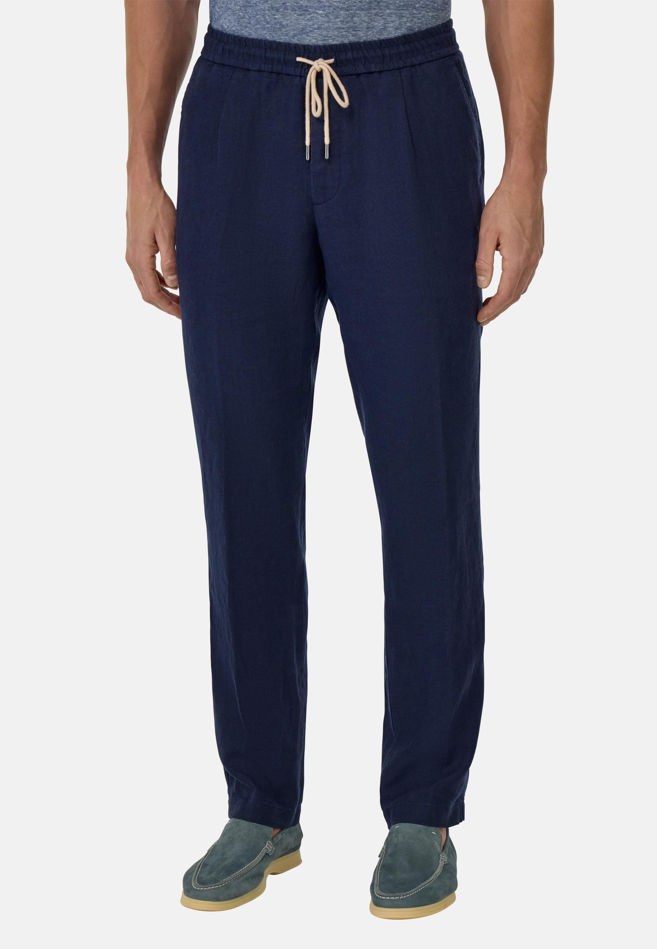 City Linen Trousers Navy, , large image number 1