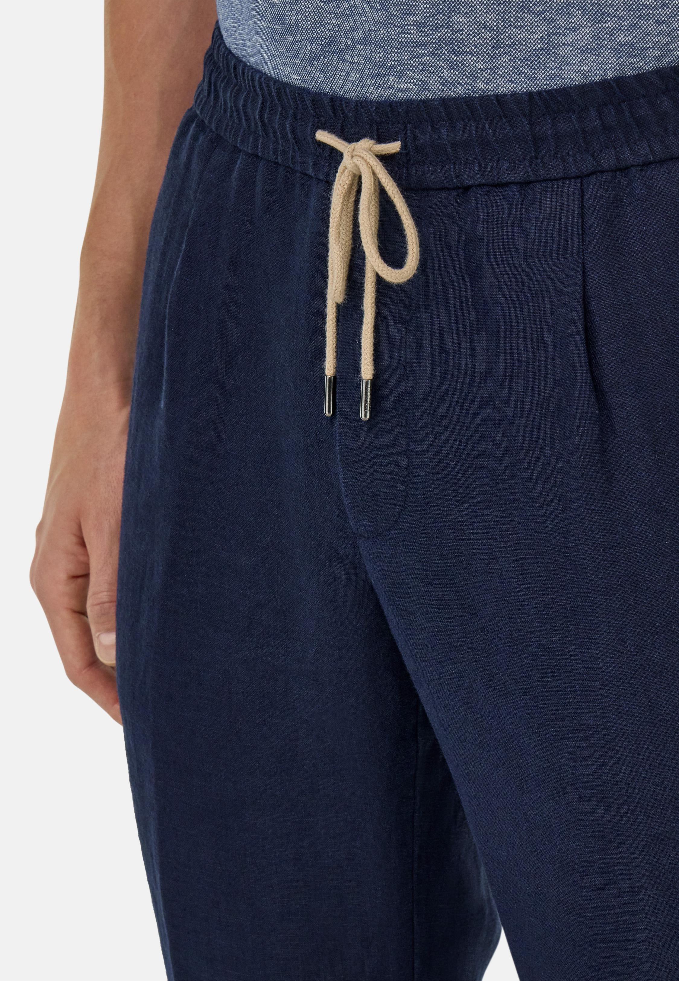 City Linen Trousers Navy, , large image number 3