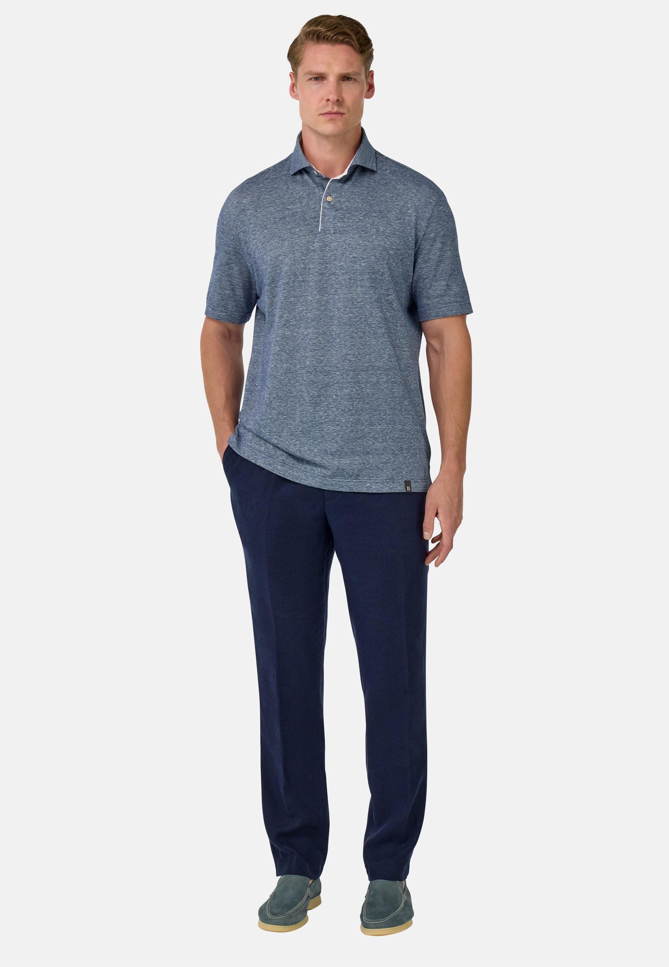 City Linen Trousers Navy, Navy blue, large image number 3