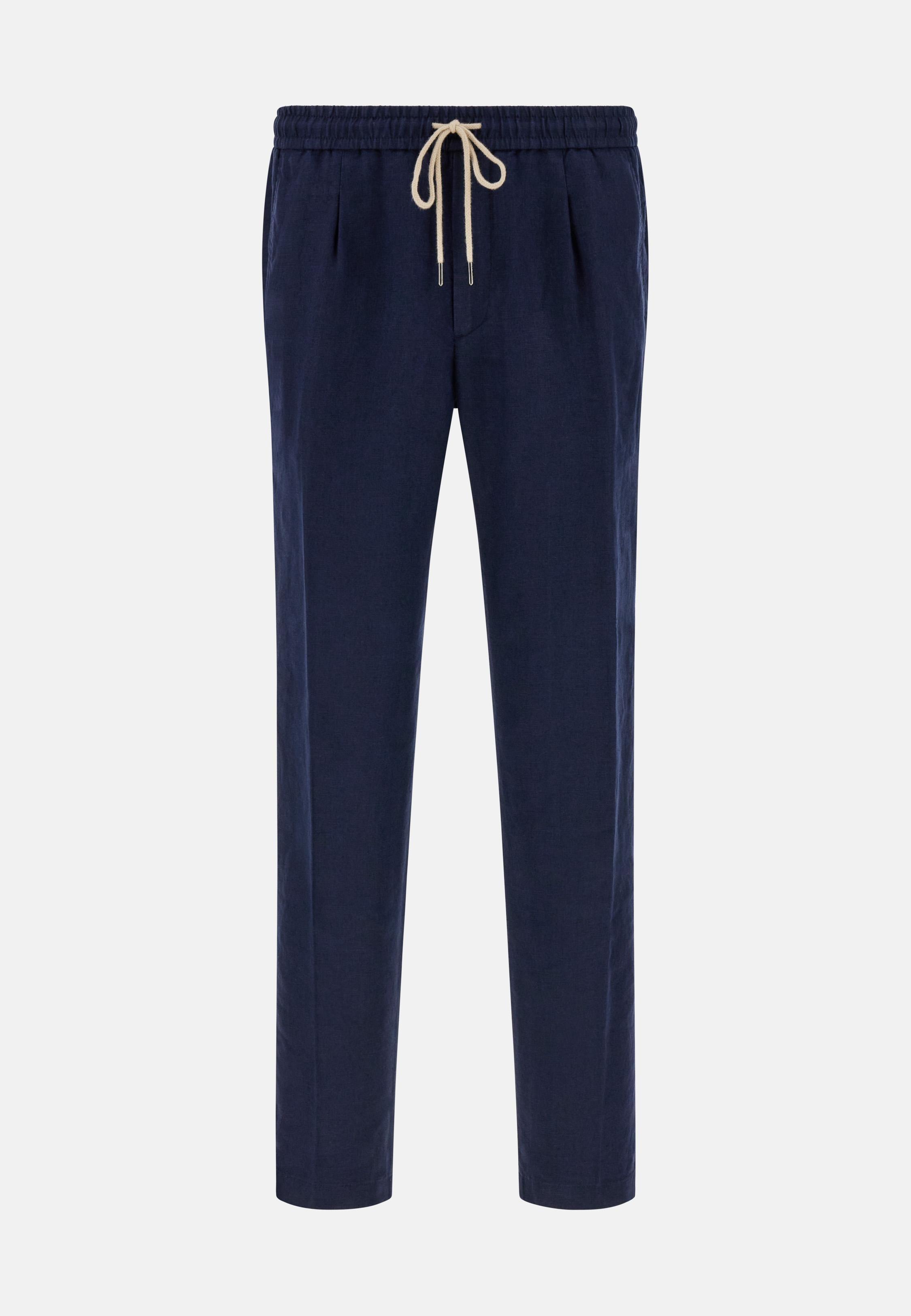 City Linen Trousers Navy, , large image number 4
