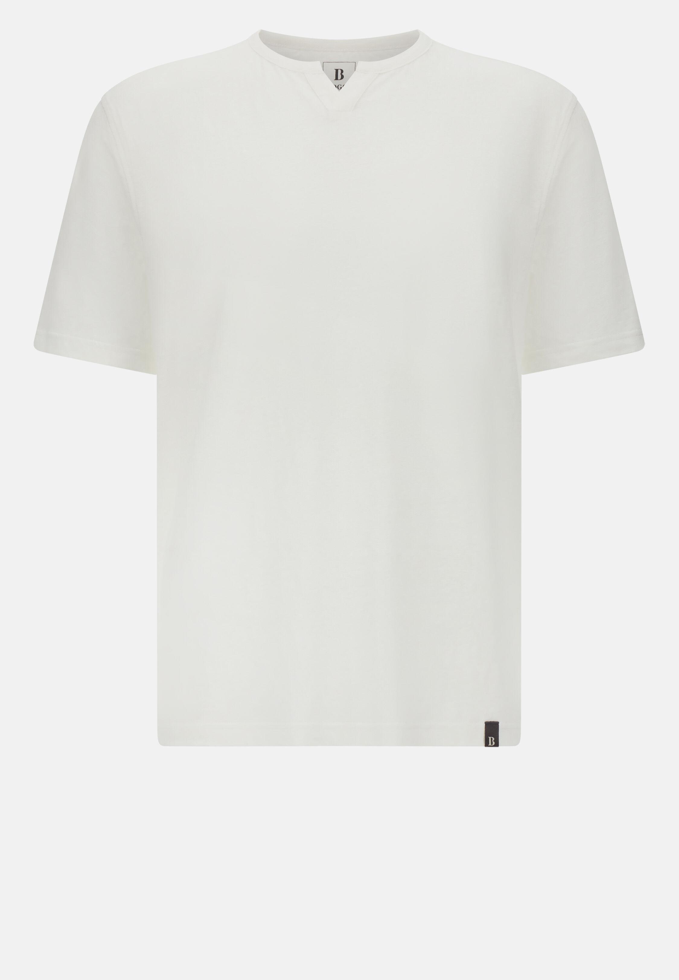T-Shirt in Stretch Linen Jersey White, White, large image number 5