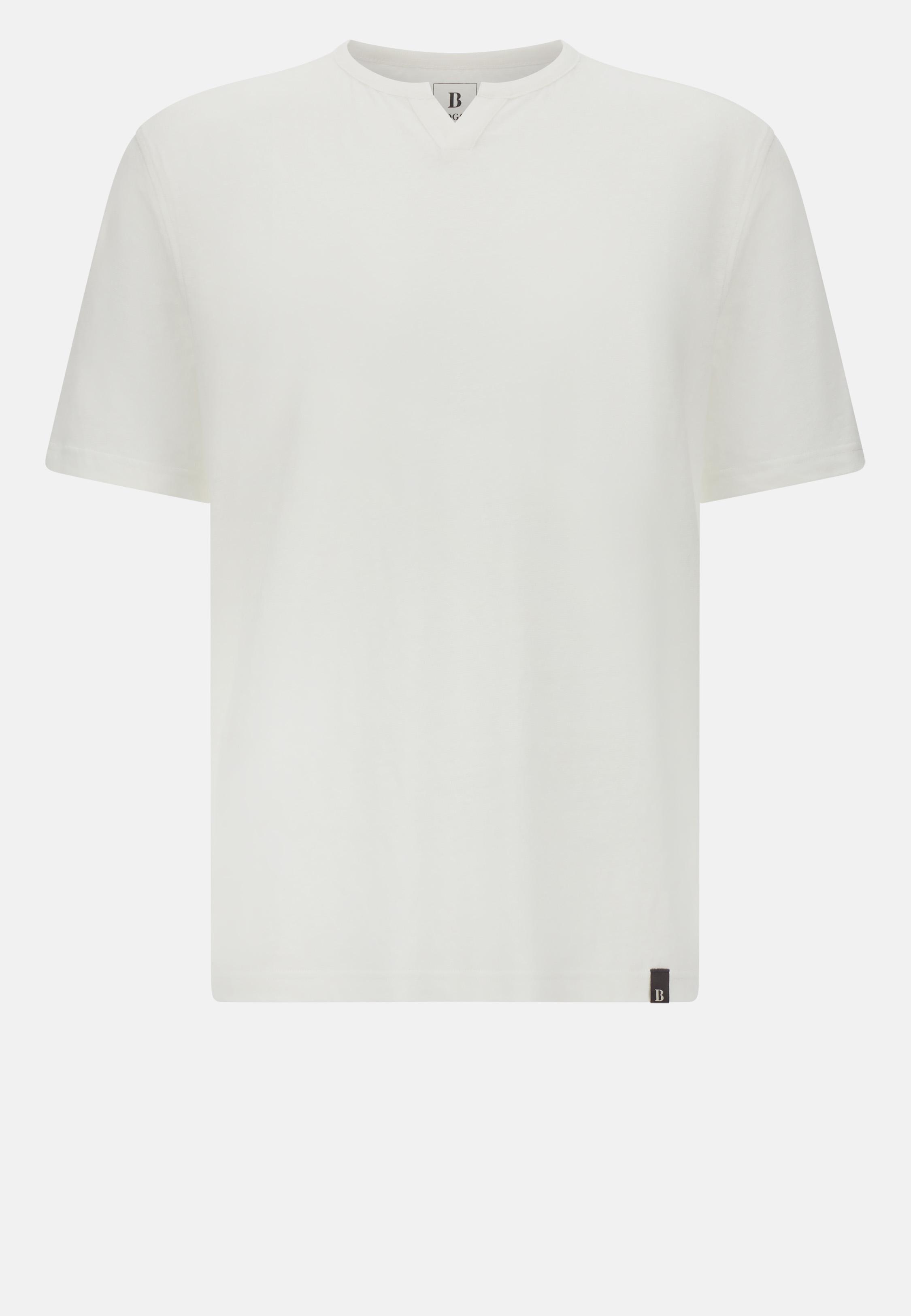 T-Shirt in Stretch Linen Jersey, White, White, large image number 7