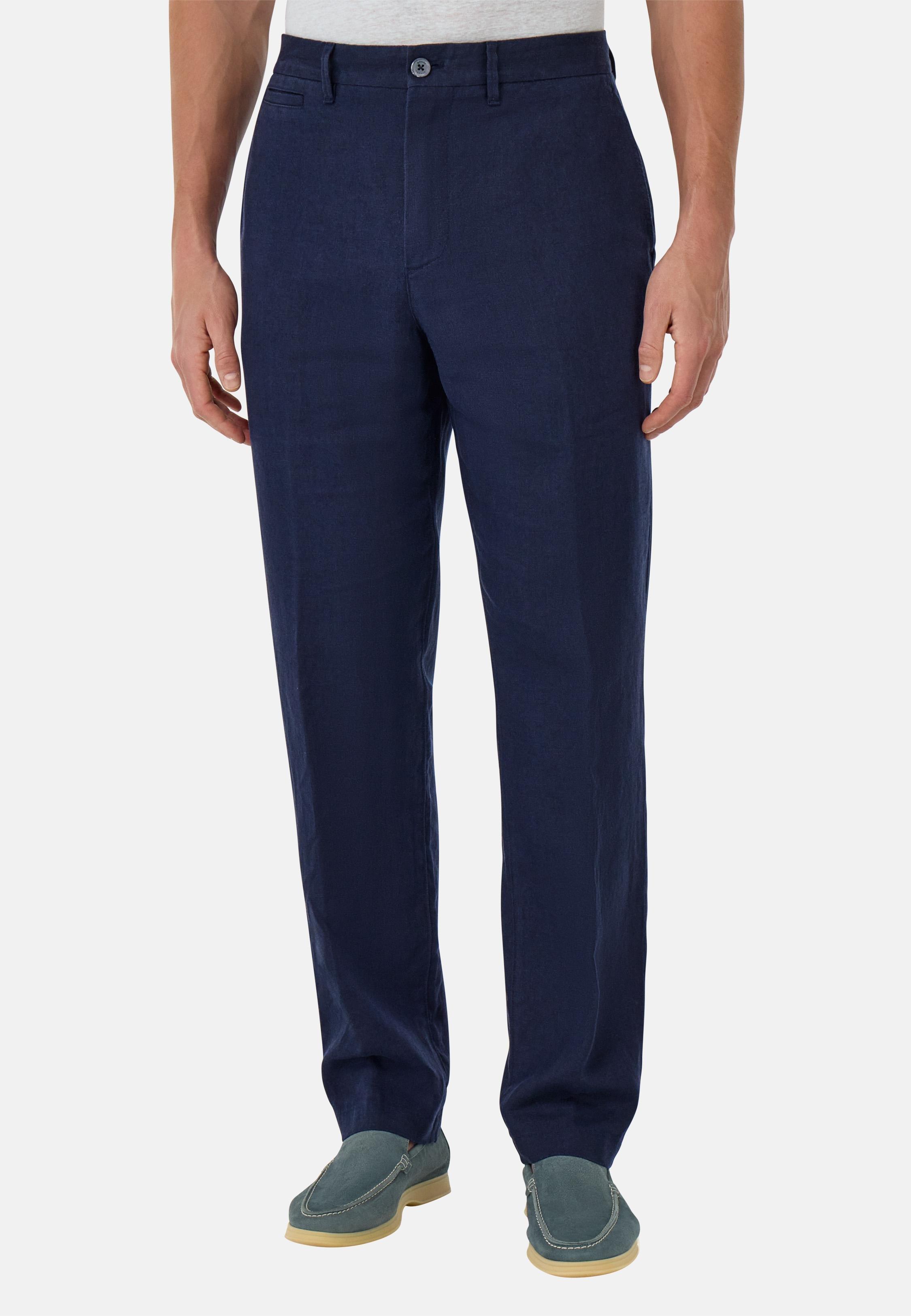 Linen Trousers Navy, , large image number 1