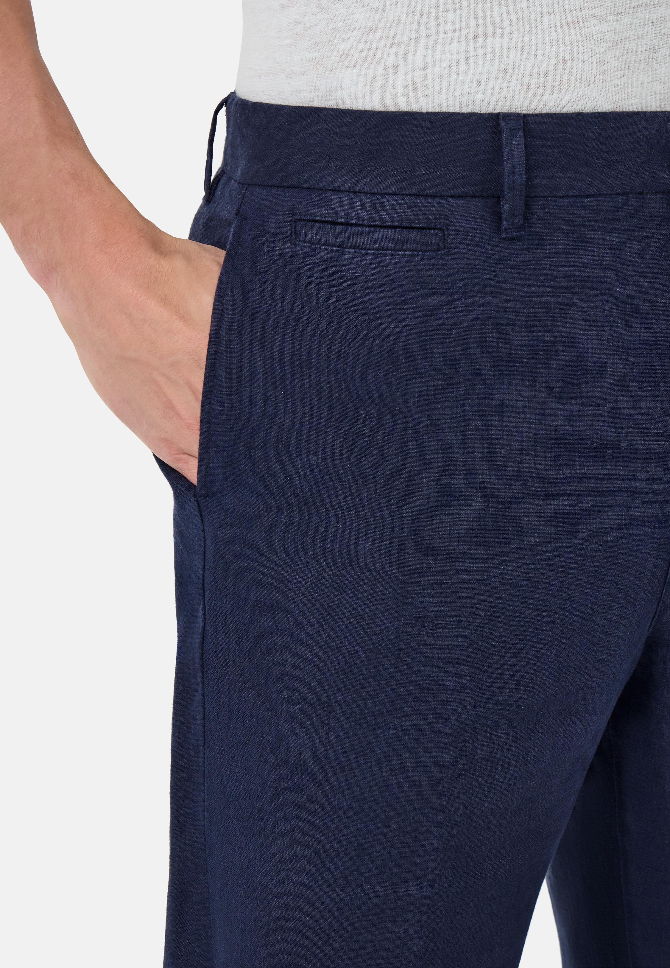 Linen Trousers Navy, , large image number 2
