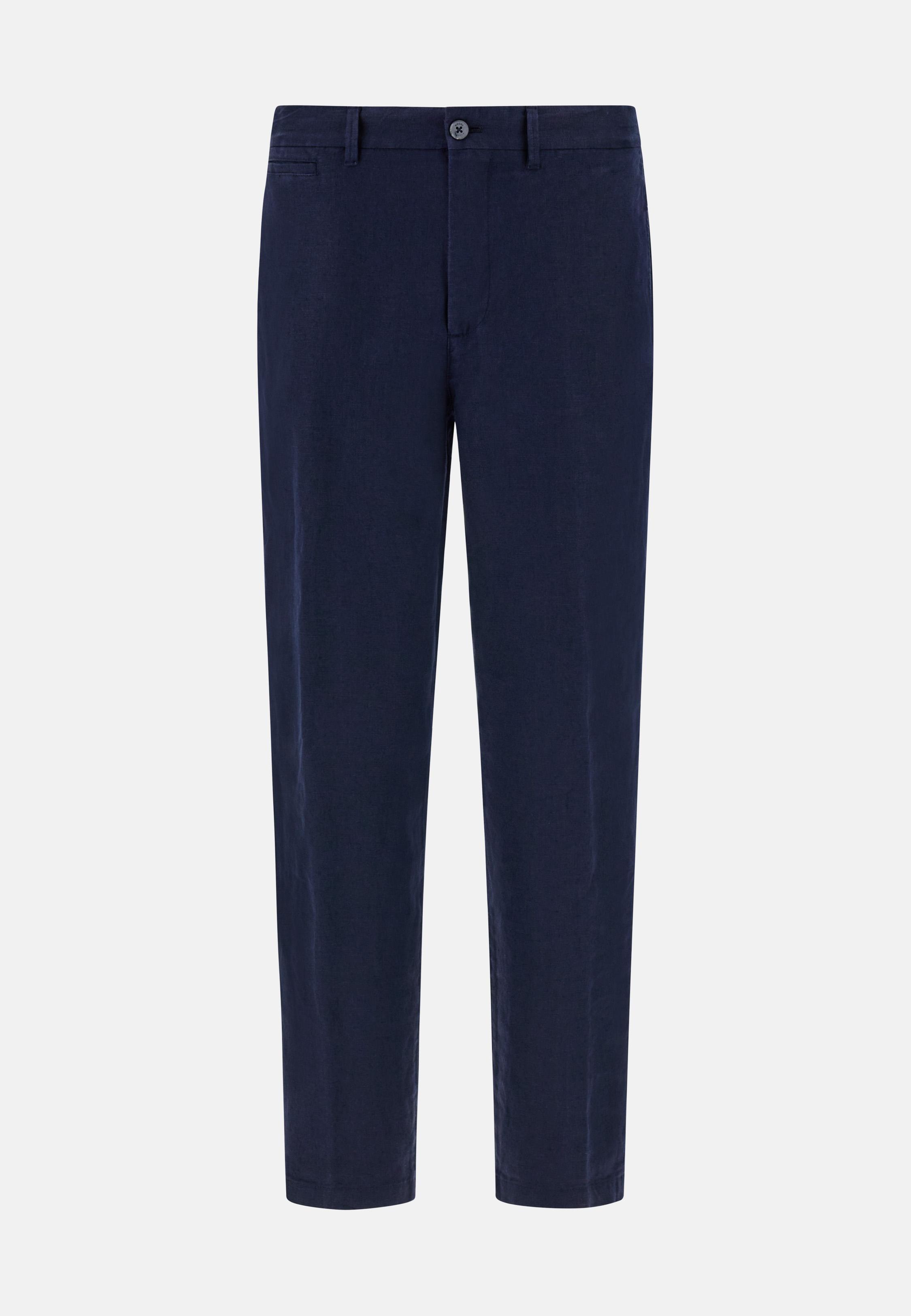 Linen Trousers Navy, , large image number 4