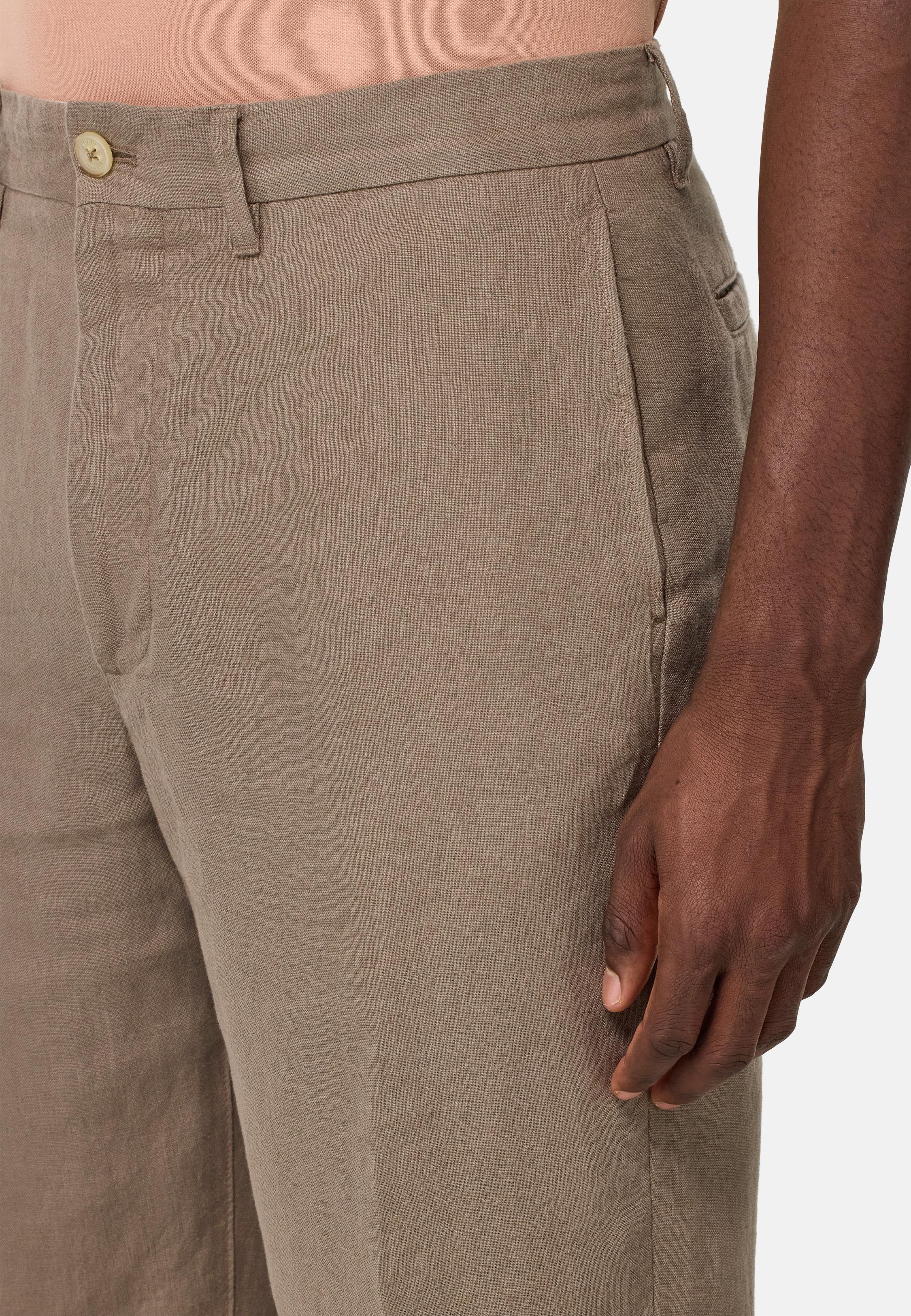 Linen Trousers Brown, Taupe, large image number 3