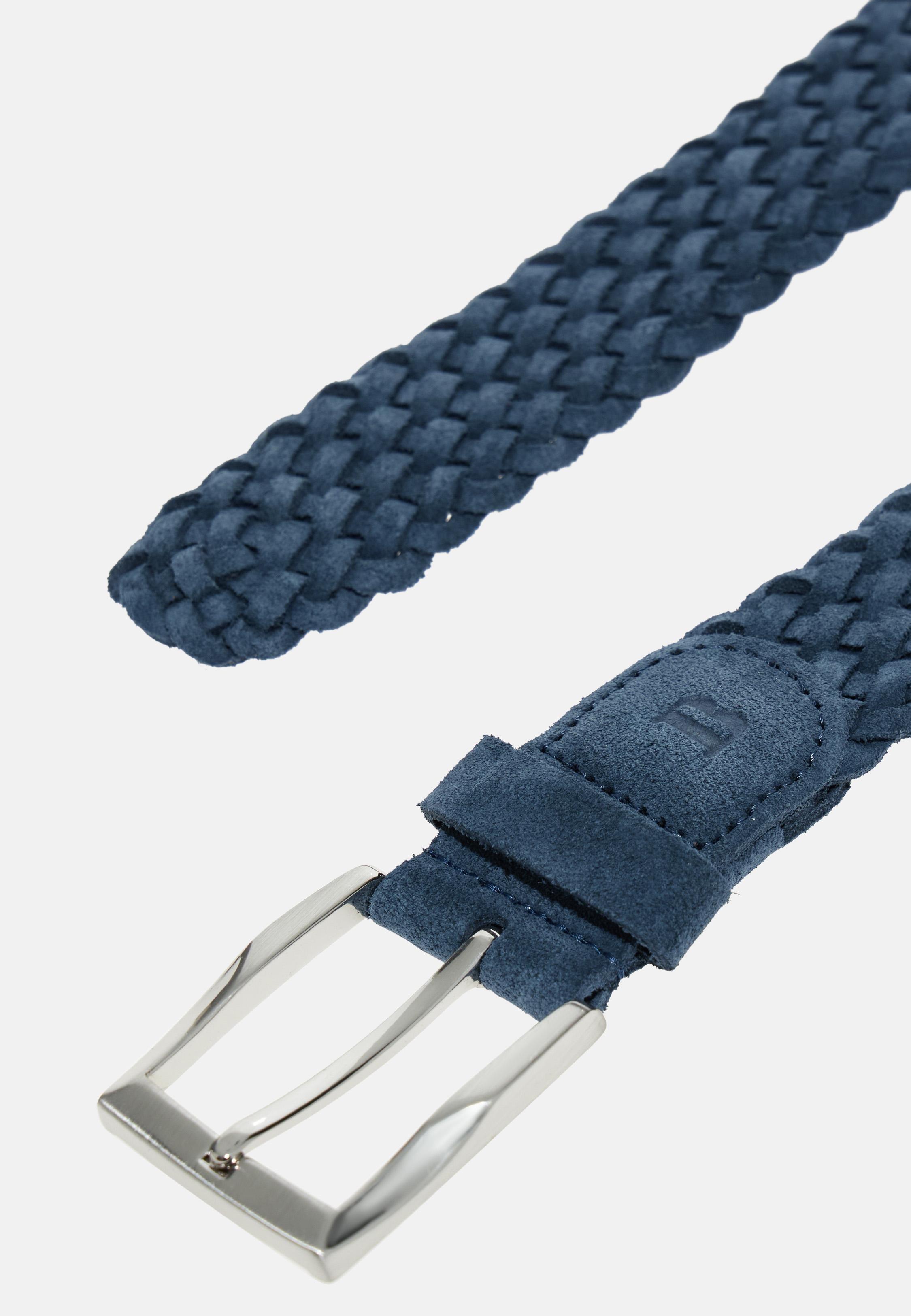 Woven Suede Belt Blue, Indigo, medium