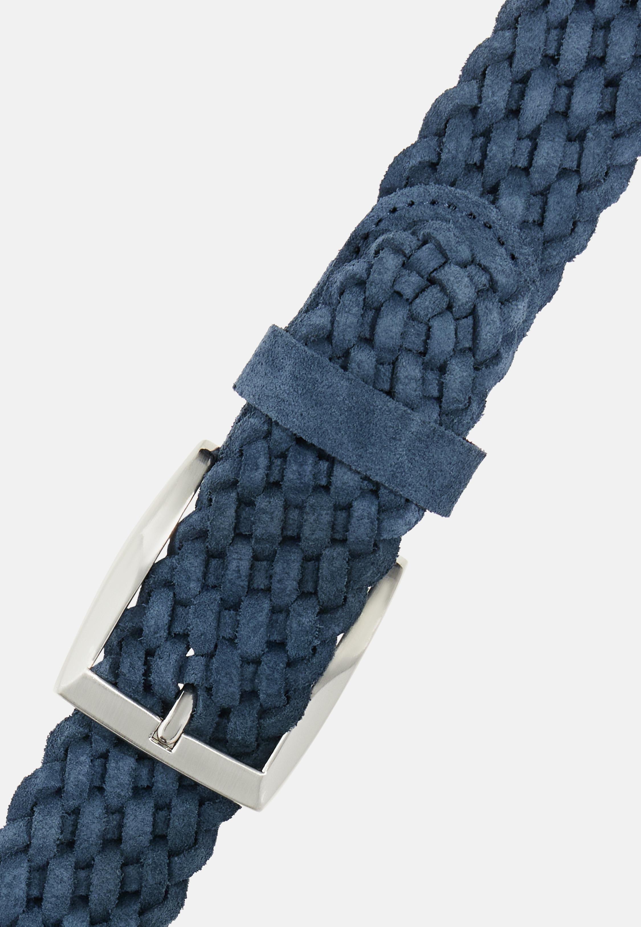 Woven Suede Belt Blue, Indigo, medium