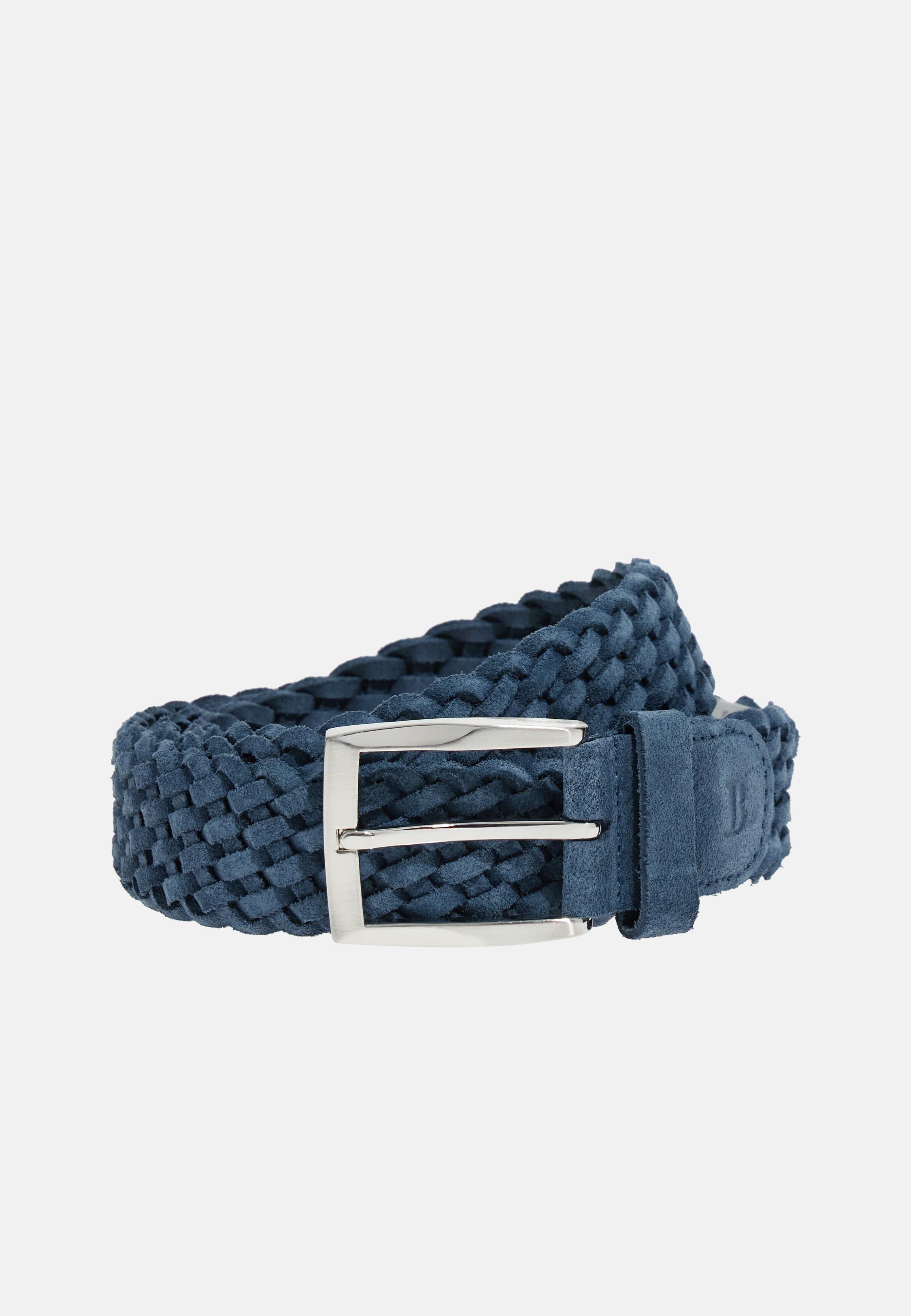 Woven Suede Belt Blue, Indigo, medium