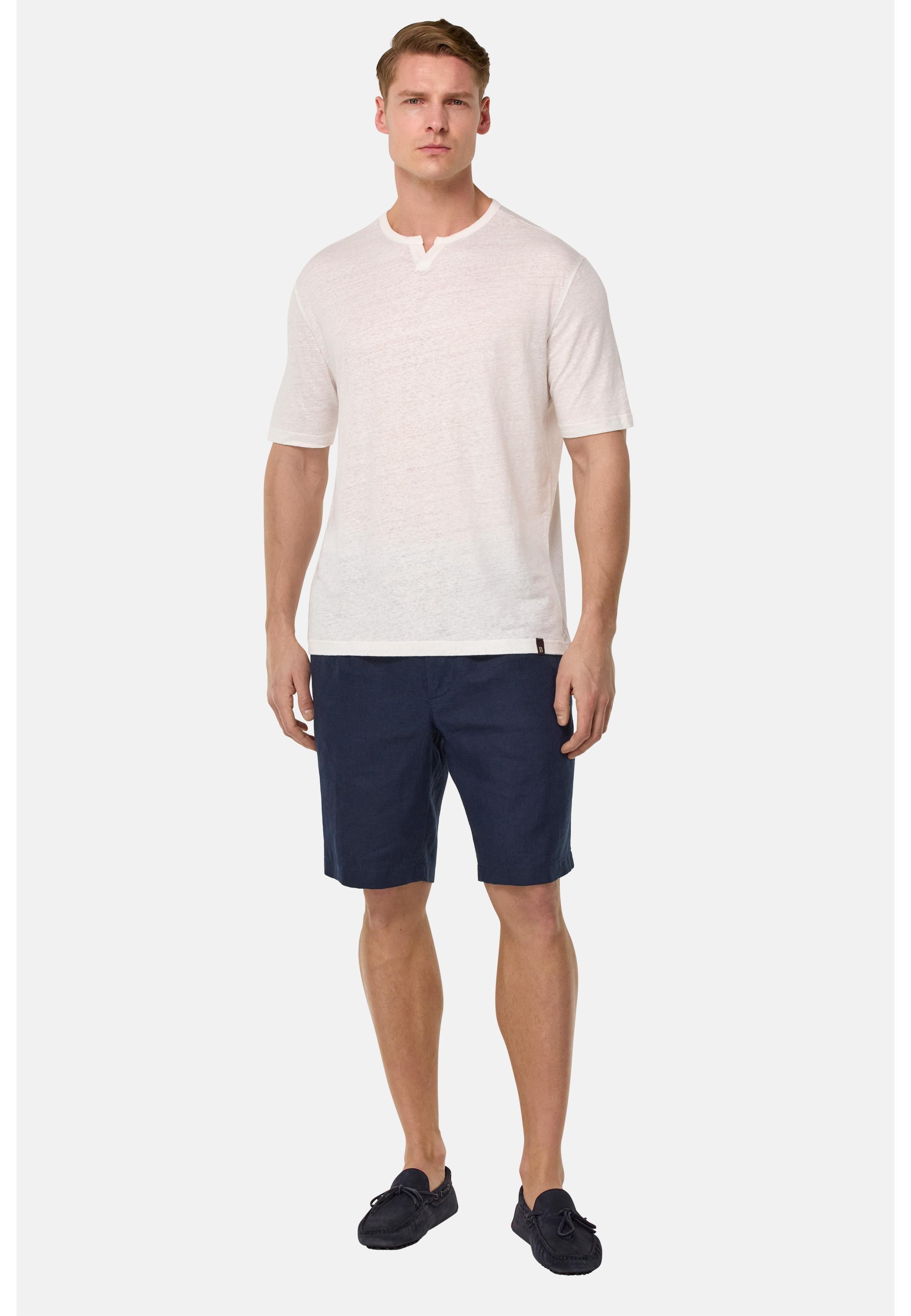 Bermudas in Linen Navy, , medium