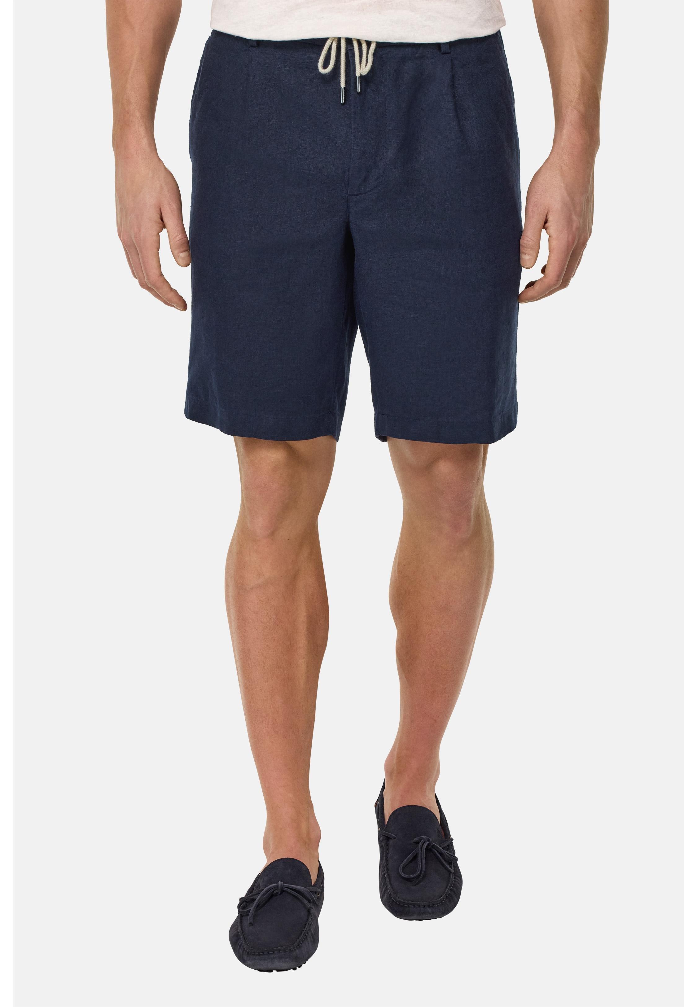 Bermudas in Linen Navy, , large image number 1
