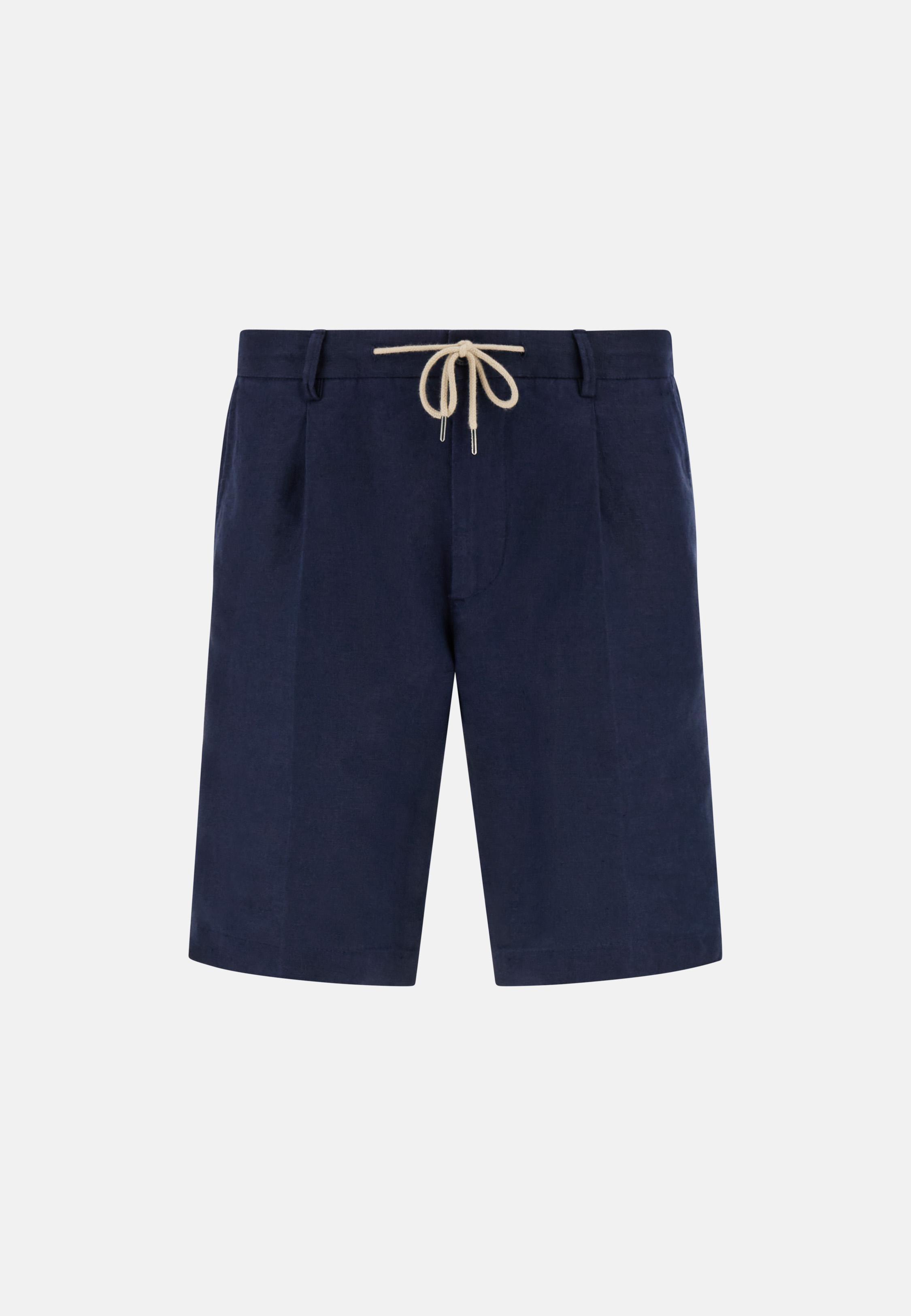 Bermudas in Linen Navy, , large image number 4
