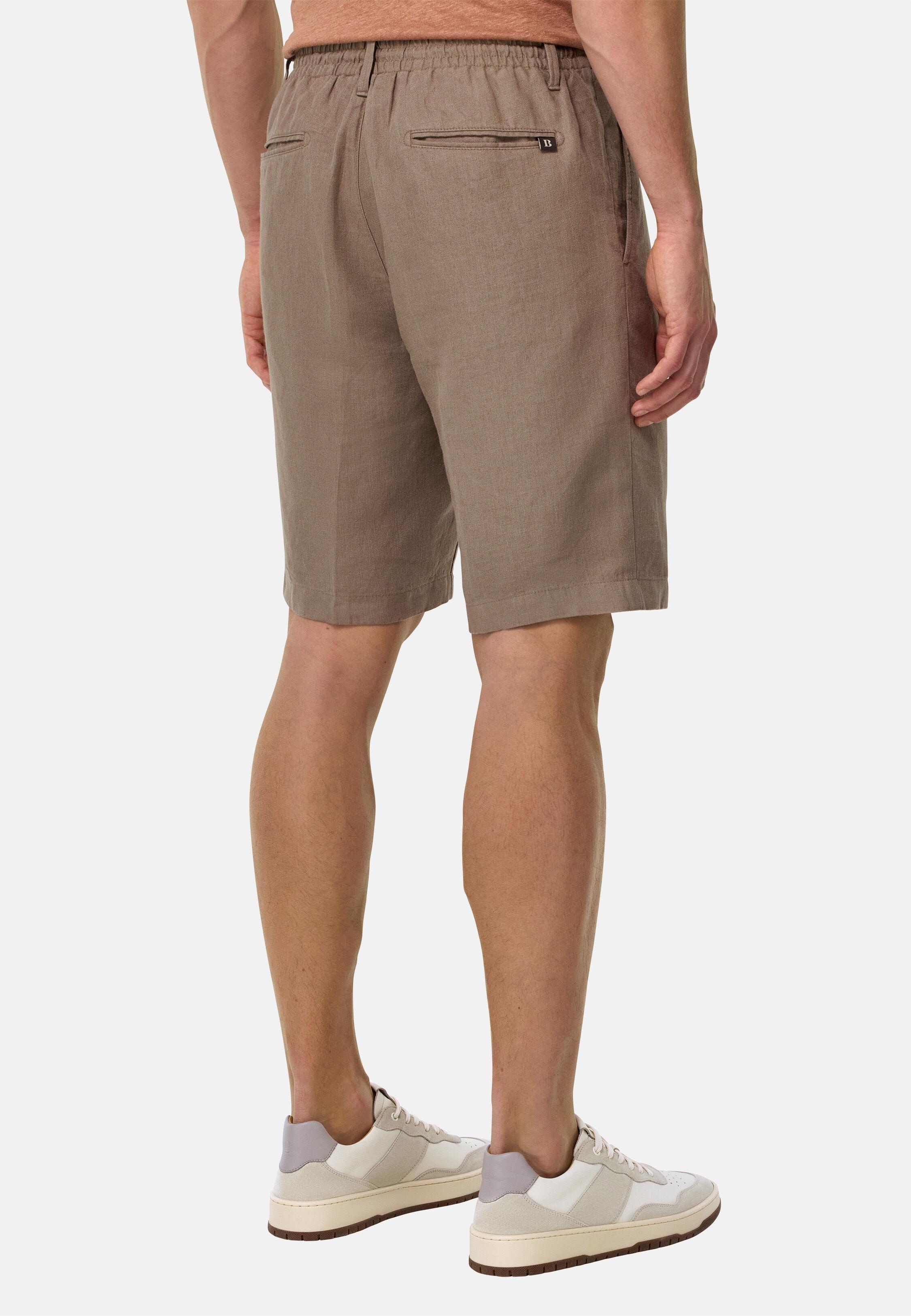 شورت برمودا كتان، بني, Taupe, large image number 5