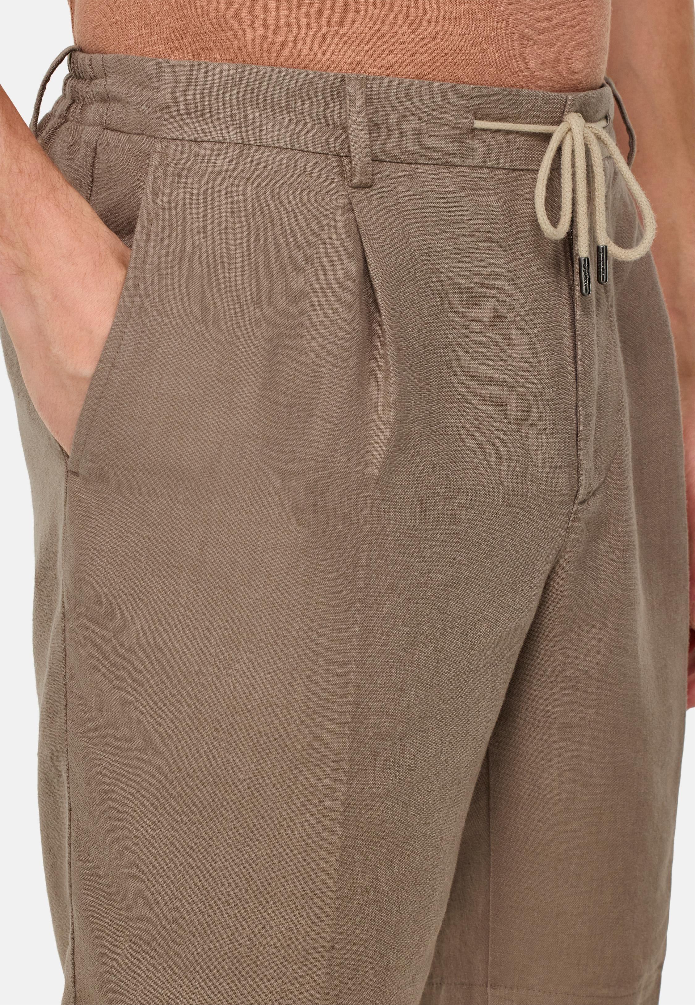 شورت برمودا كتان، بني, Taupe, large image number 6