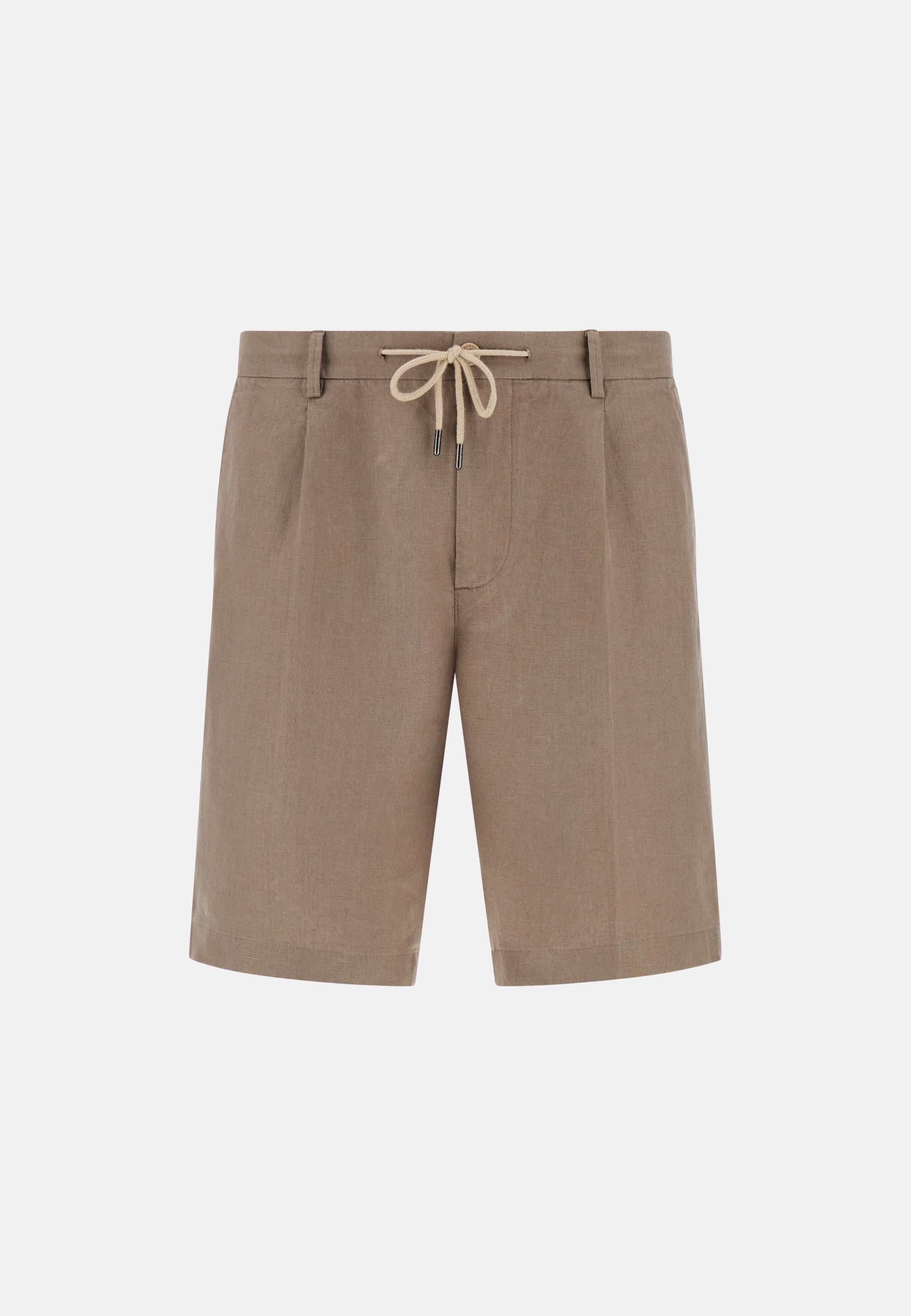 شورت برمودا كتان، بني, Taupe, large image number 8