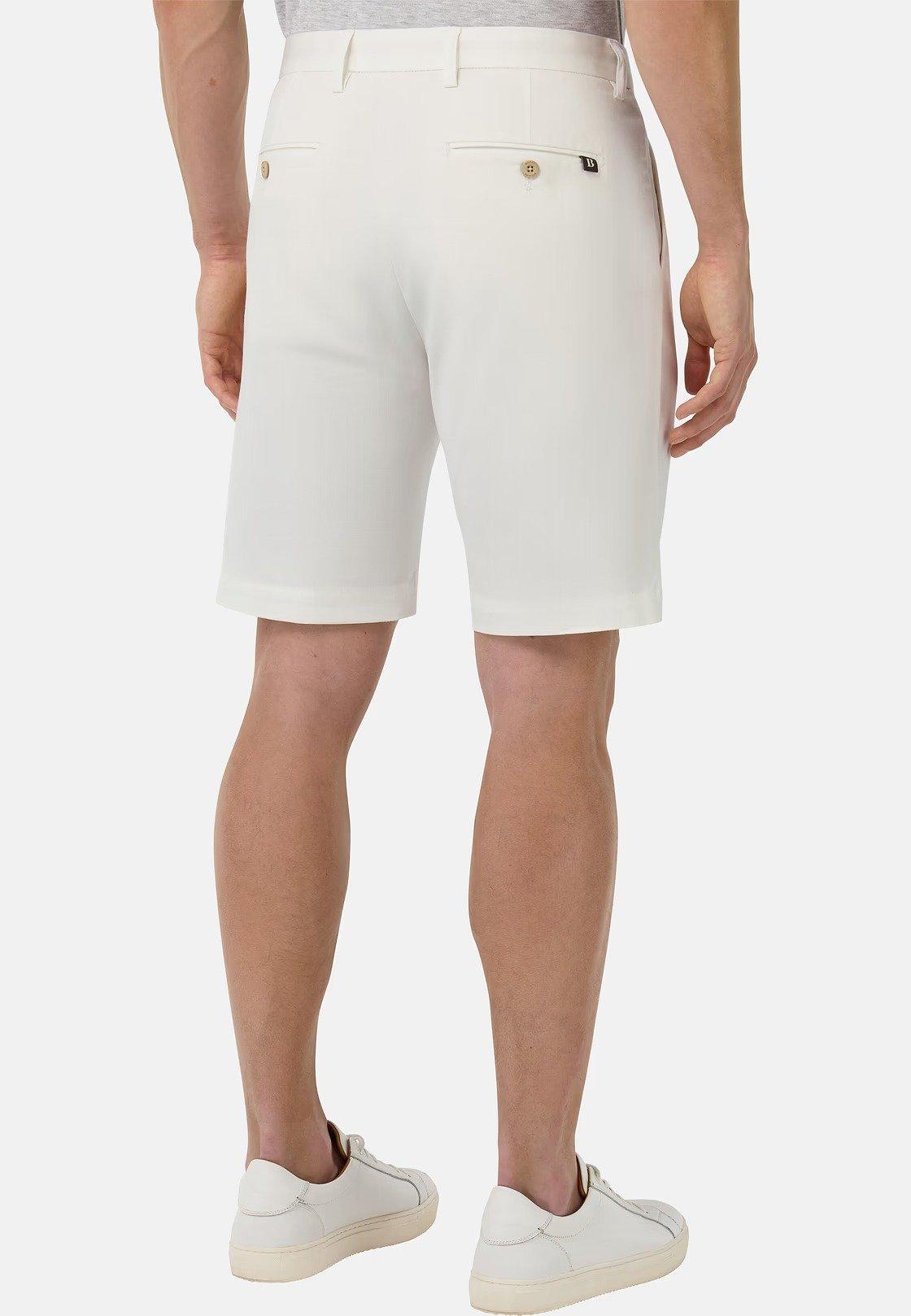 Stretch Cotton Bermuda Shorts White, White, medium