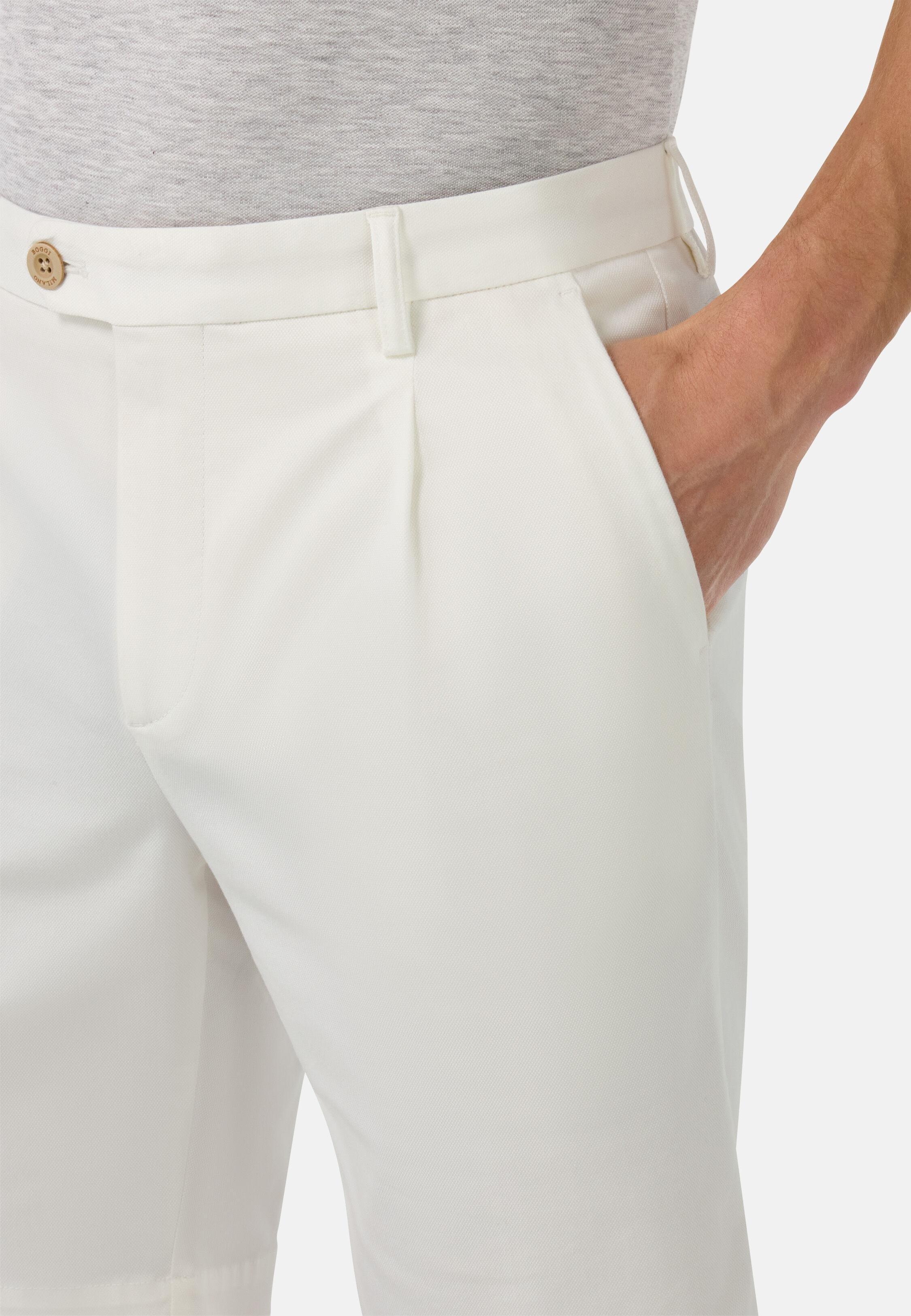 Bermuda Shorts in Stretch Cotton, White, White, large image number 8