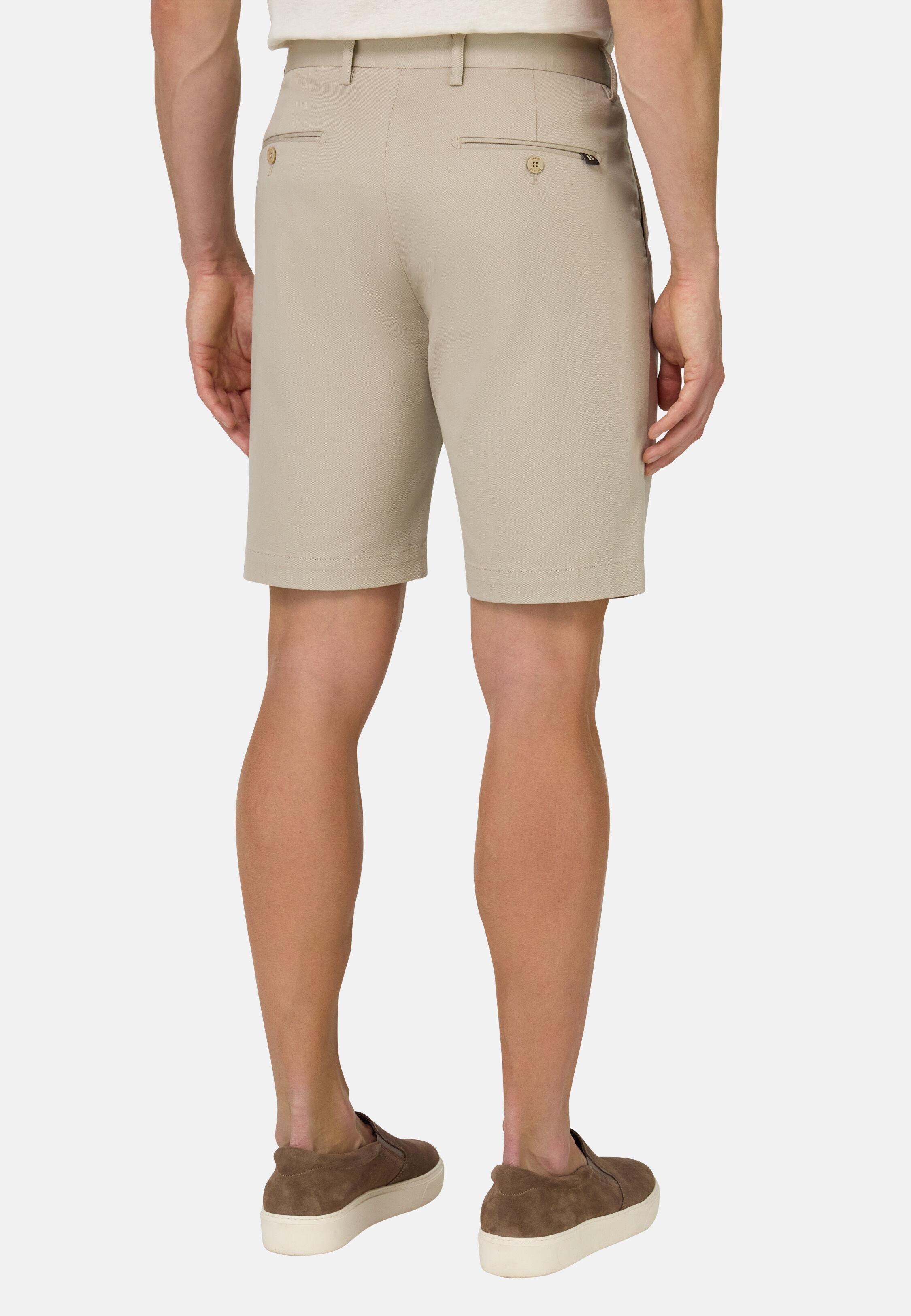 Stretch Cotton and Tencel Bermuda Shorts Beige, Sand, large image number 5