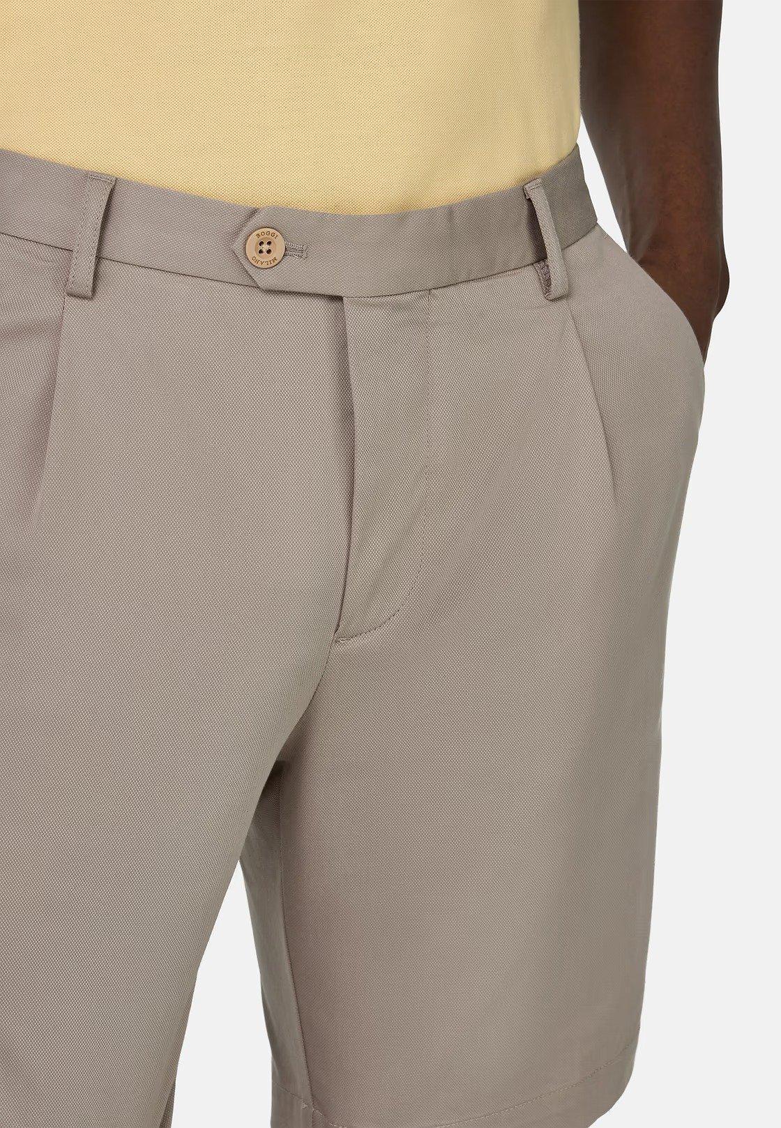 Stretch Cotton And Tencel Bermuda Shorts Beige, , large image number 3