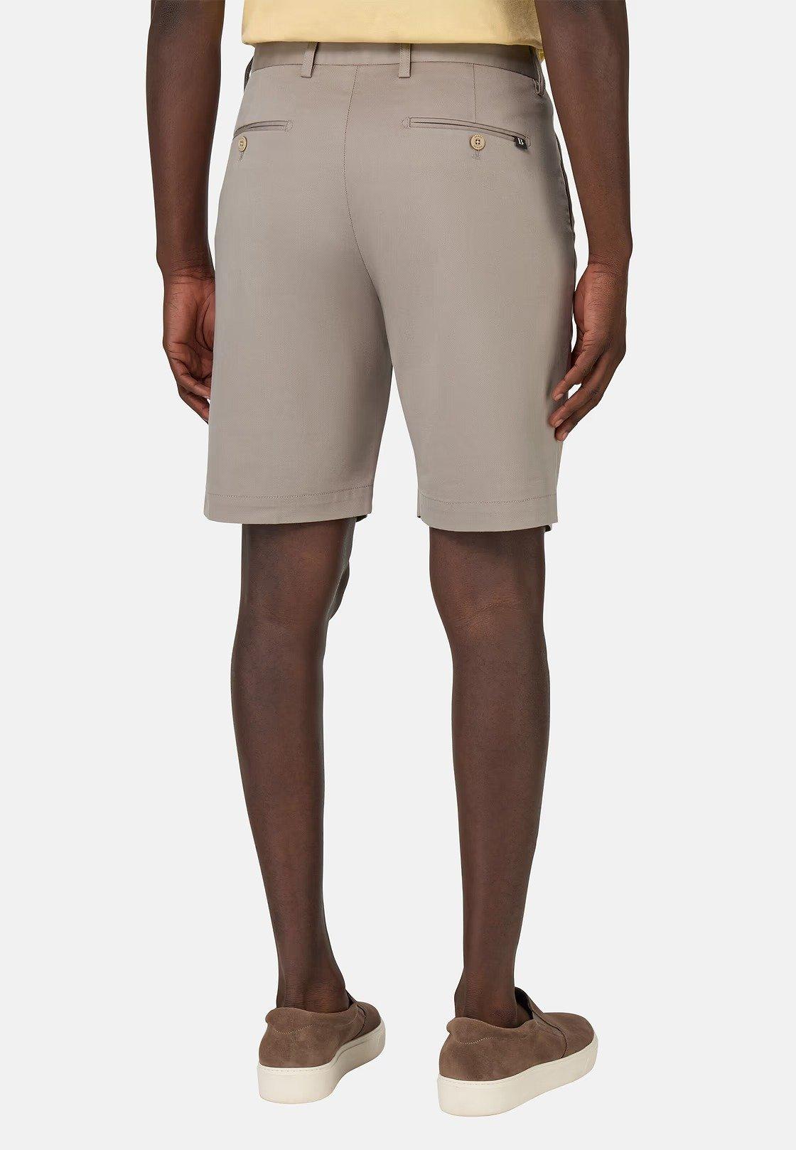 Stretch Cotton And Tencel Bermuda Shorts Beige, Taupe, large image number 4