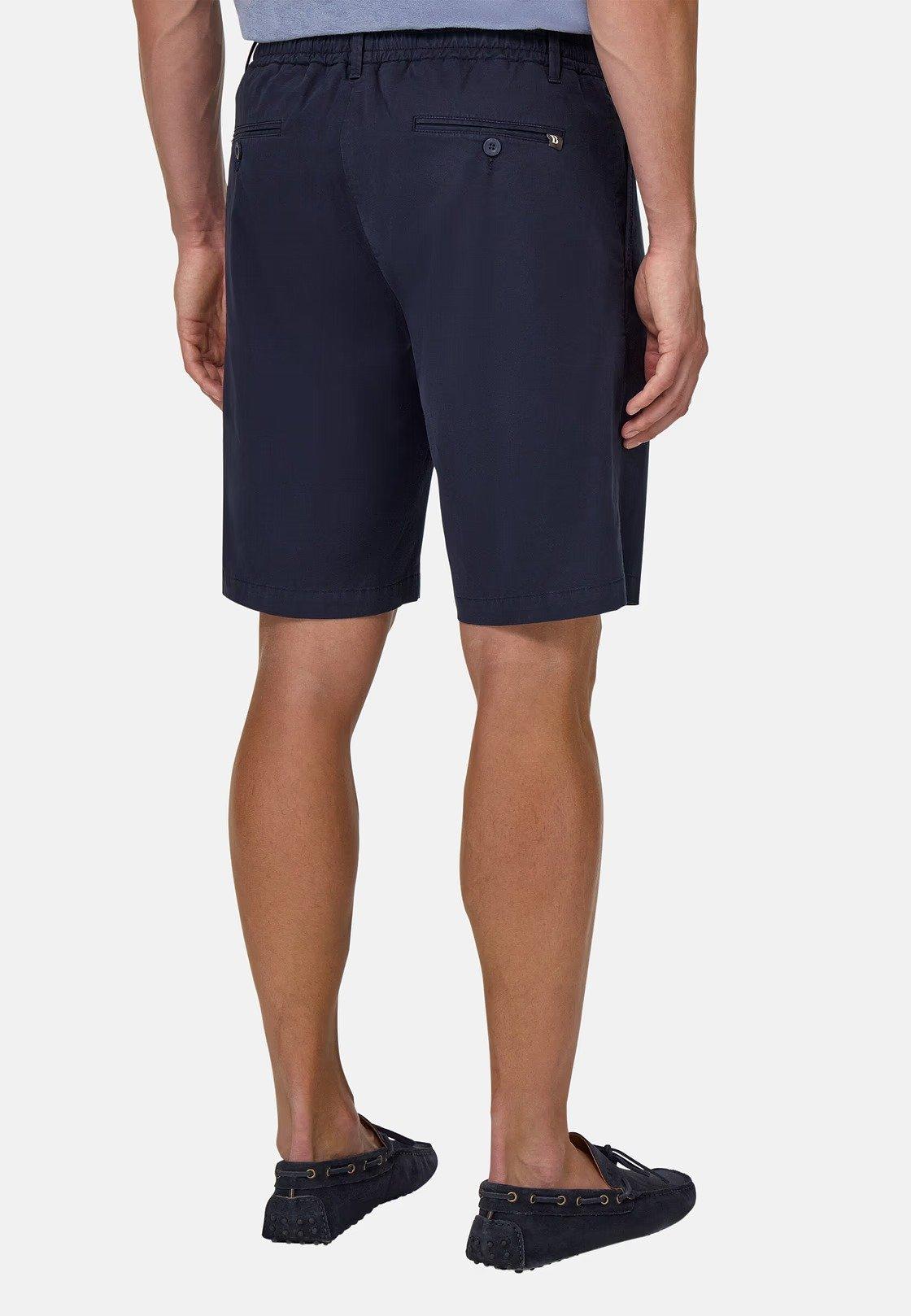 Stretch Cotton Summer Bermuda Shorts Navy, Navy blue, large image number 4