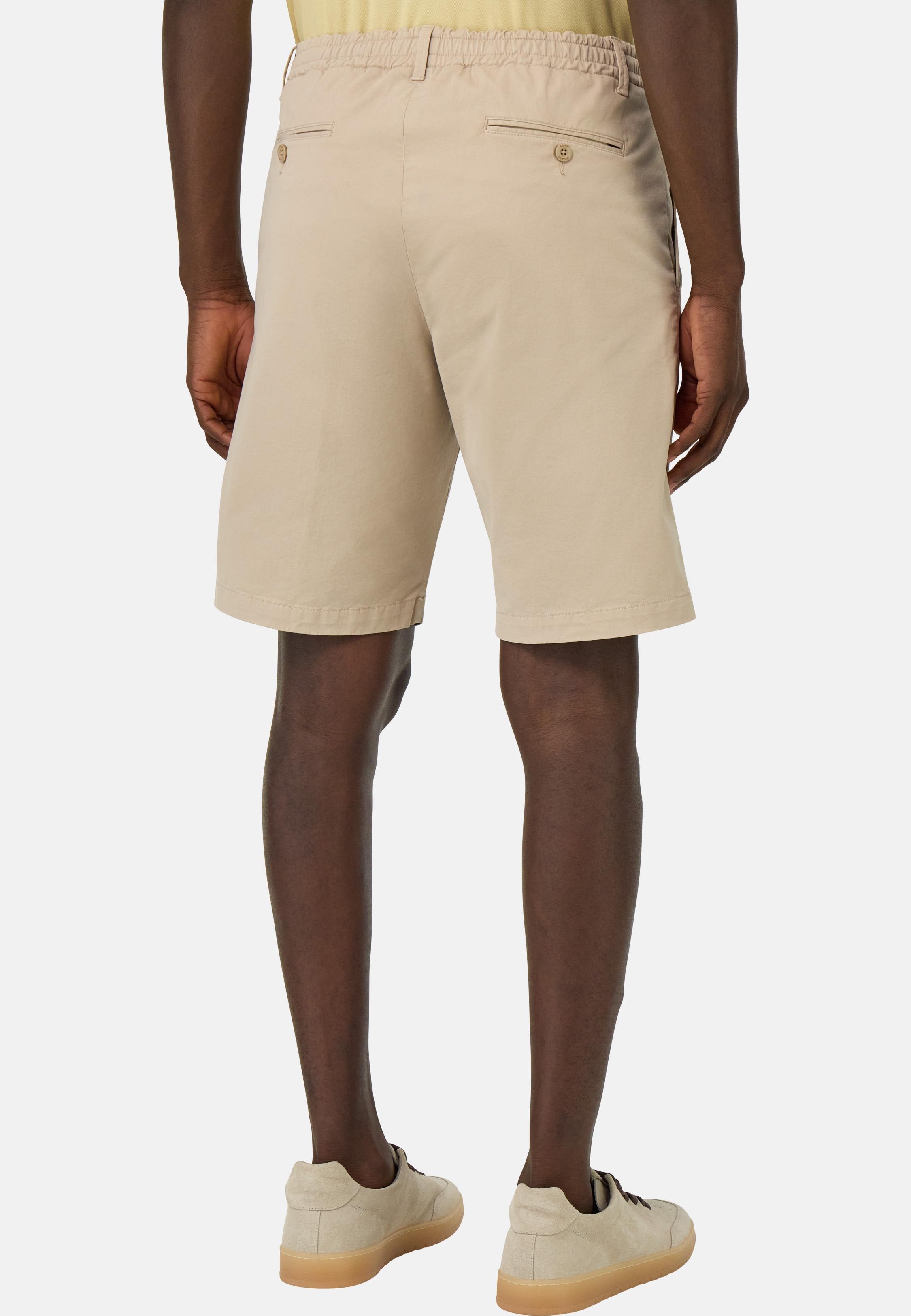 Stretch Cotton Summer Bermuda Shorts Beige`, Sand, medium