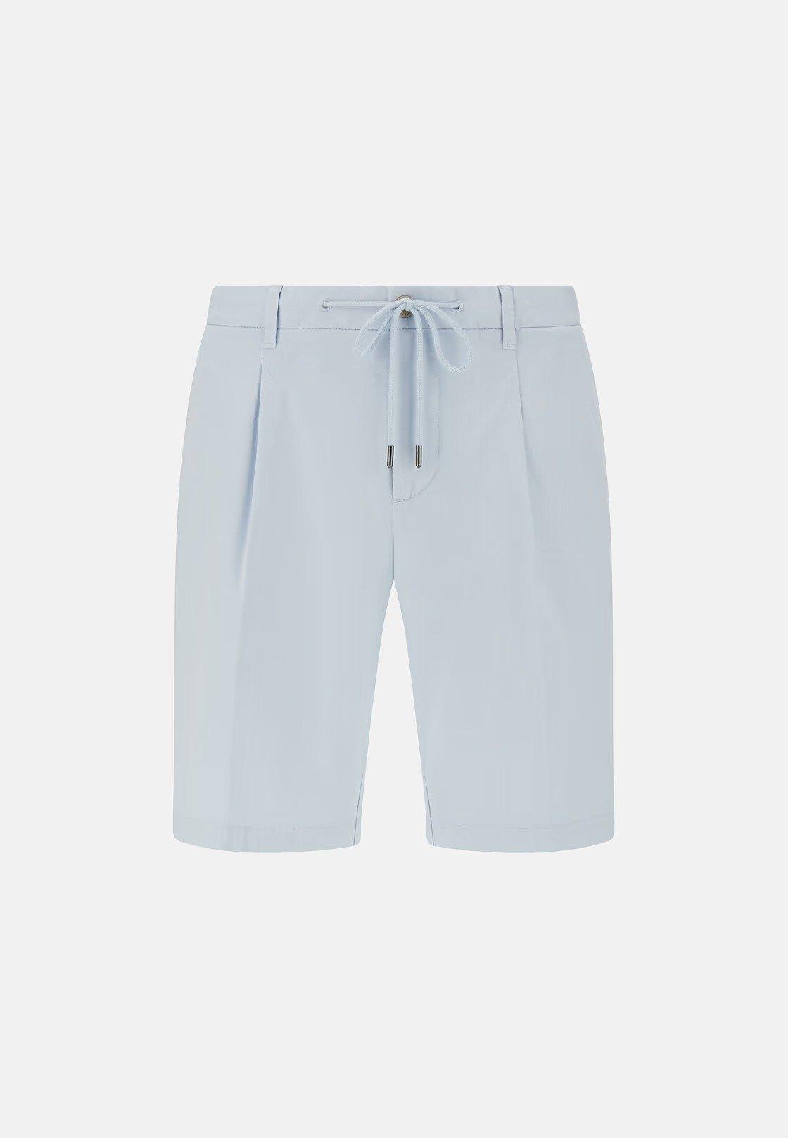Stretch Cotton Summer Bermuda Shorts Blue, , large image number 3