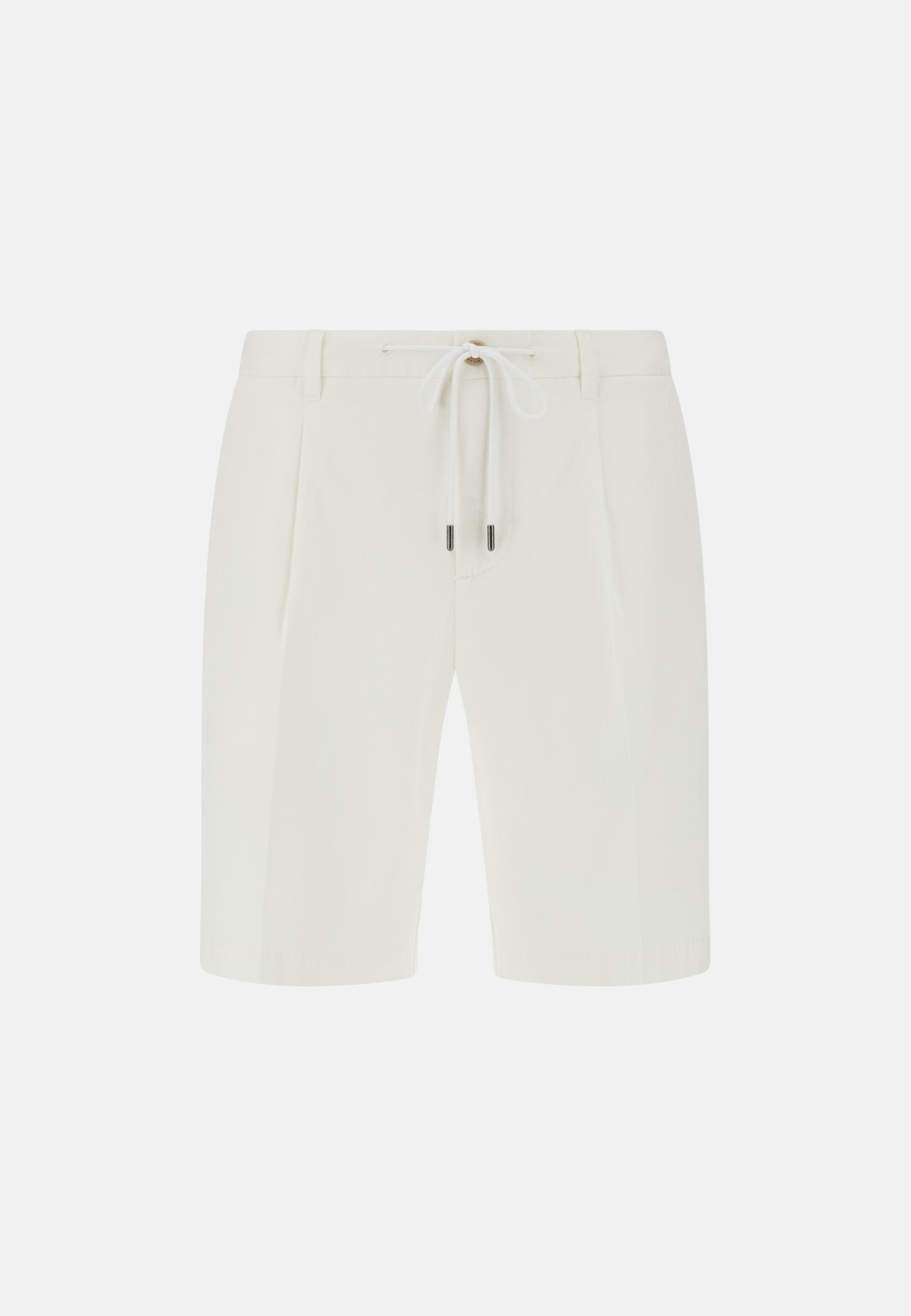 Stretch Cotton Summer Bermuda Shorts White, , large image number 4