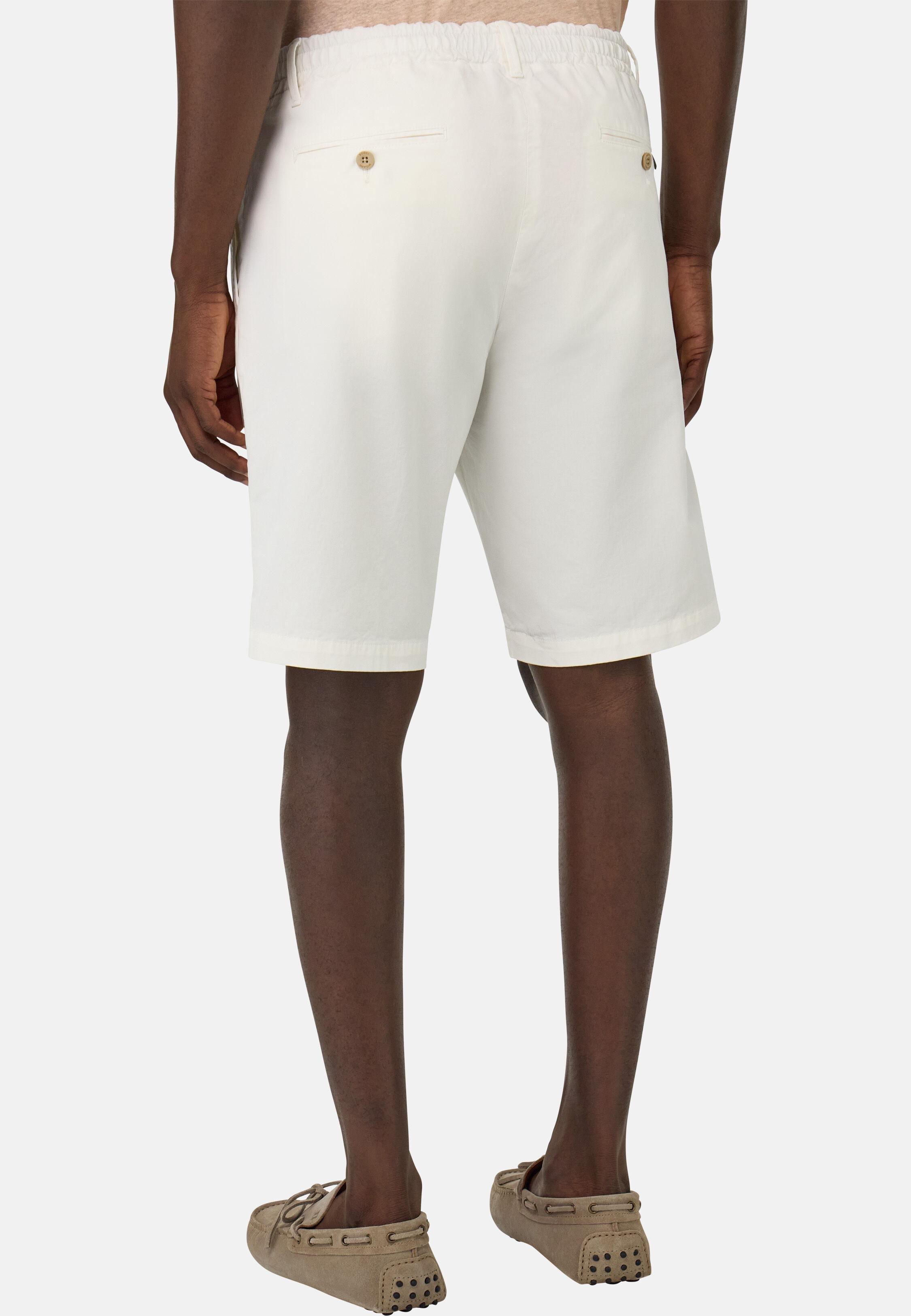 Bermuda Shorts in Stretch Cotton Summer, White, White, large image number 5