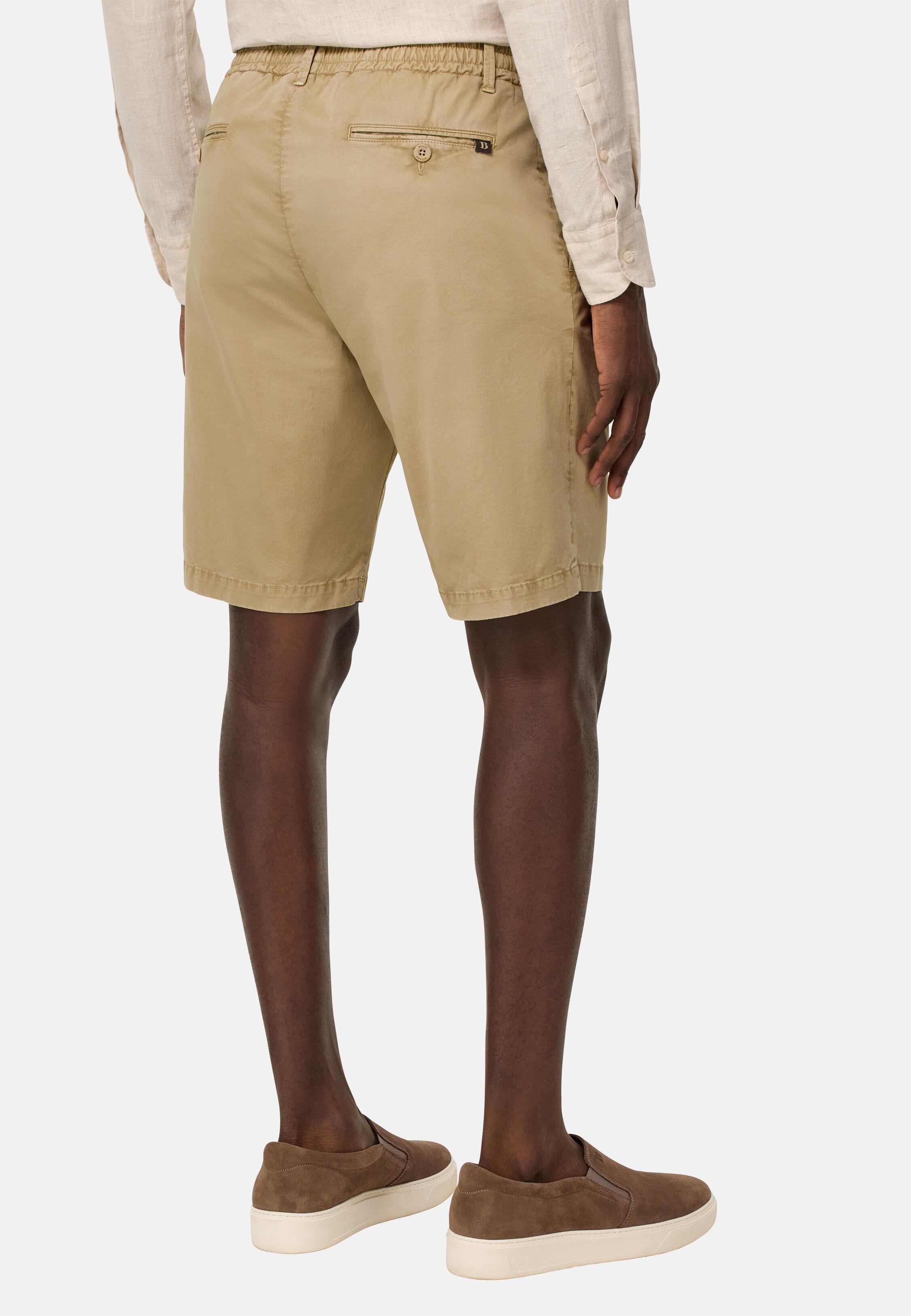 Stretch Cotton Summer Bermuda Shorts Beige, Beige, large image number 5