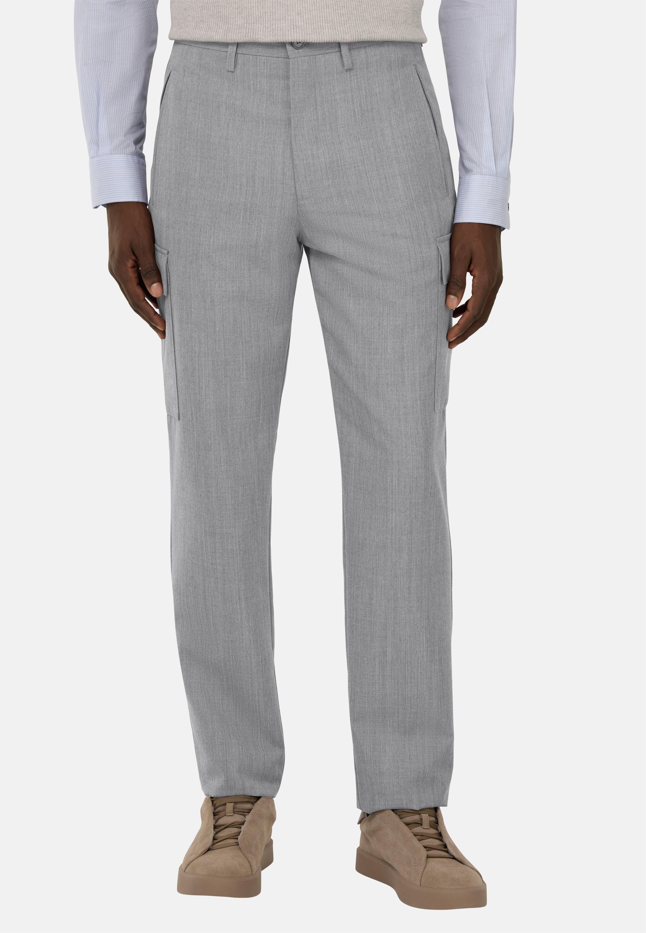 Grey Plain Formal Trousers, , large image number 0