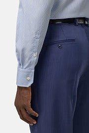Striped Cotton Shirt Slim Fit Blue, 3901_LTBL, large image number 4