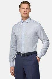 Striped Cotton Shirt Slim Fit Blue, , large image number 2