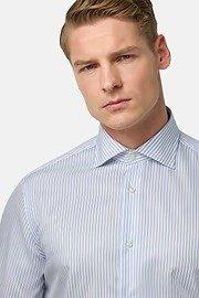 Striped Cotton Shirt Slim Fit Blue, , large image number 6