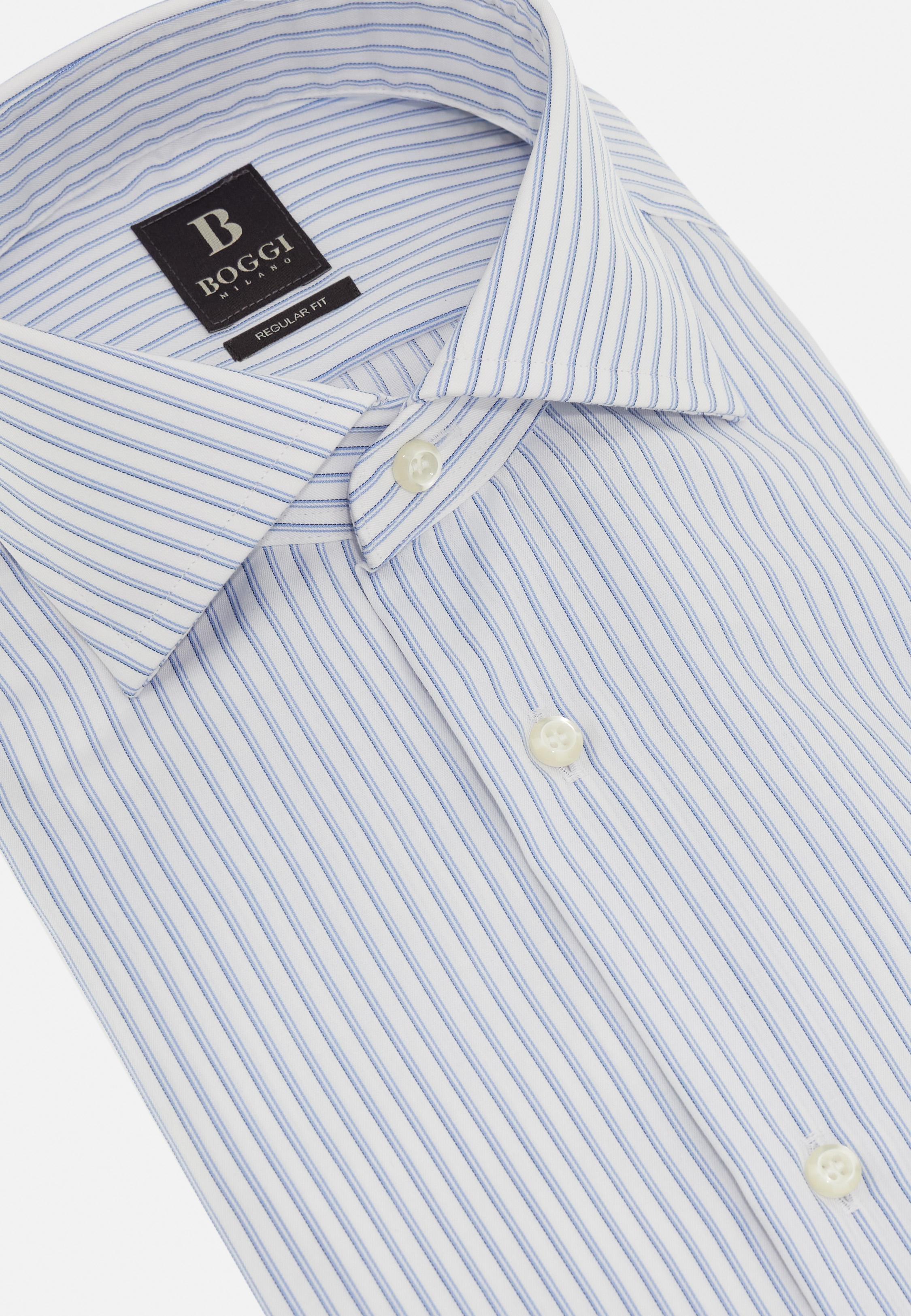 Striped Cotton Shirt Slim Fit Blue, , large image number 7
