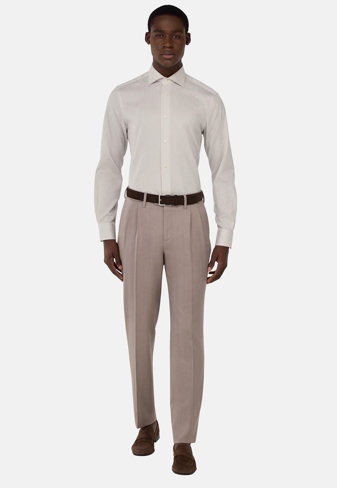 Brown Plain Formal Shirt, , large image number 0