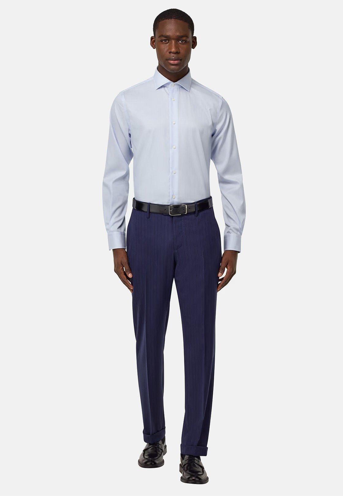 Striped Cotton Shirt Blue, , large image number 0
