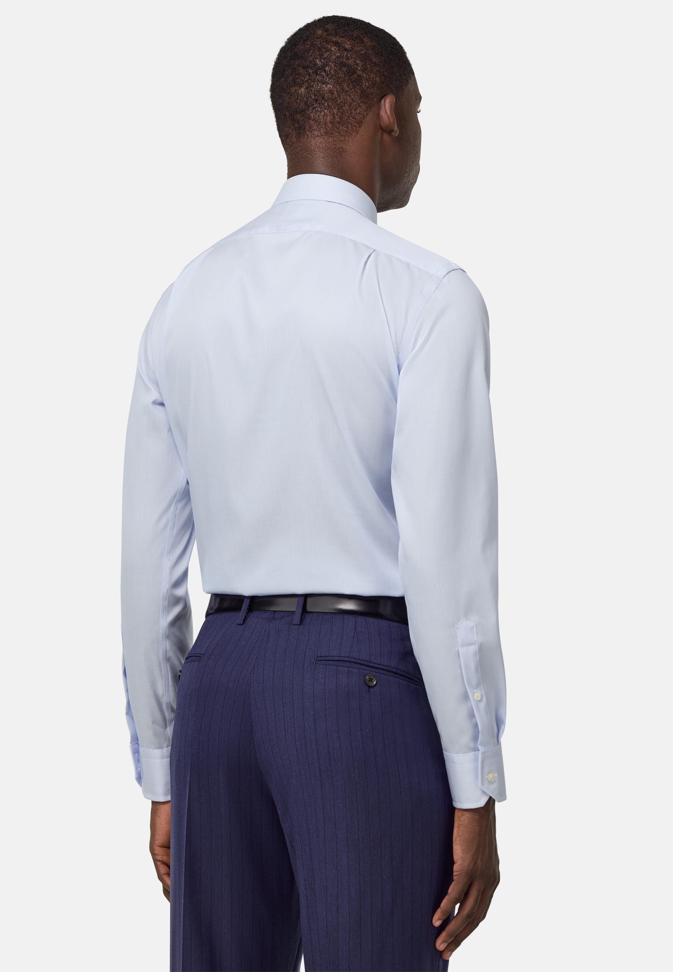Blue Striped Cotton Shirt, , large image number 3