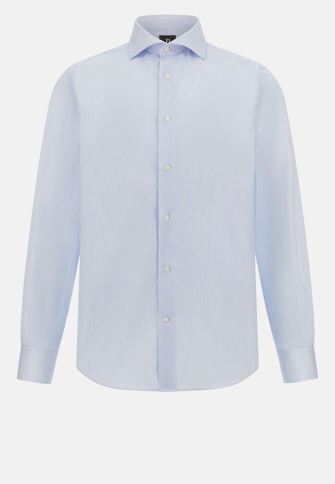 Striped Cotton Shirt Regular Fit Blue, , large image number 10