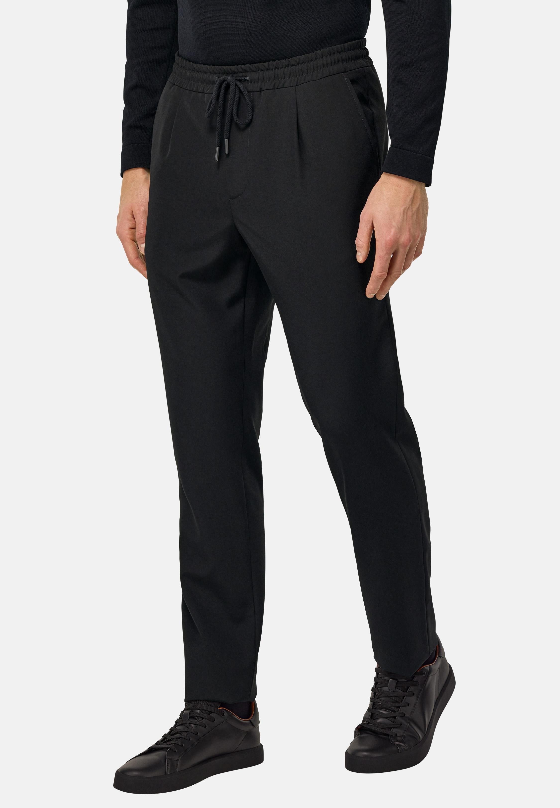 City Trousers In Pure Travel Wool Black, Black, medium
