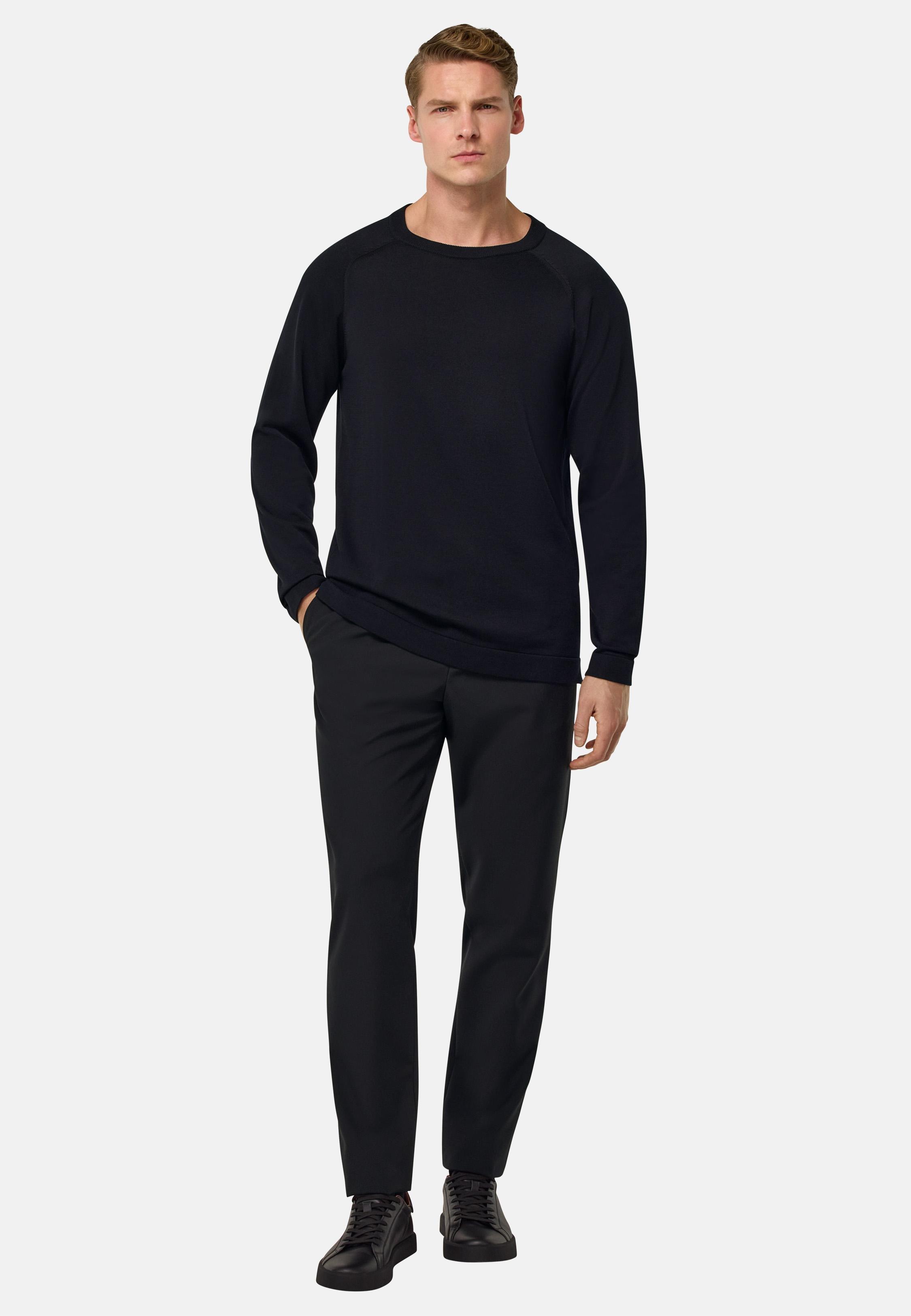City Trousers In Pure Travel Wool Black, , large image number 2