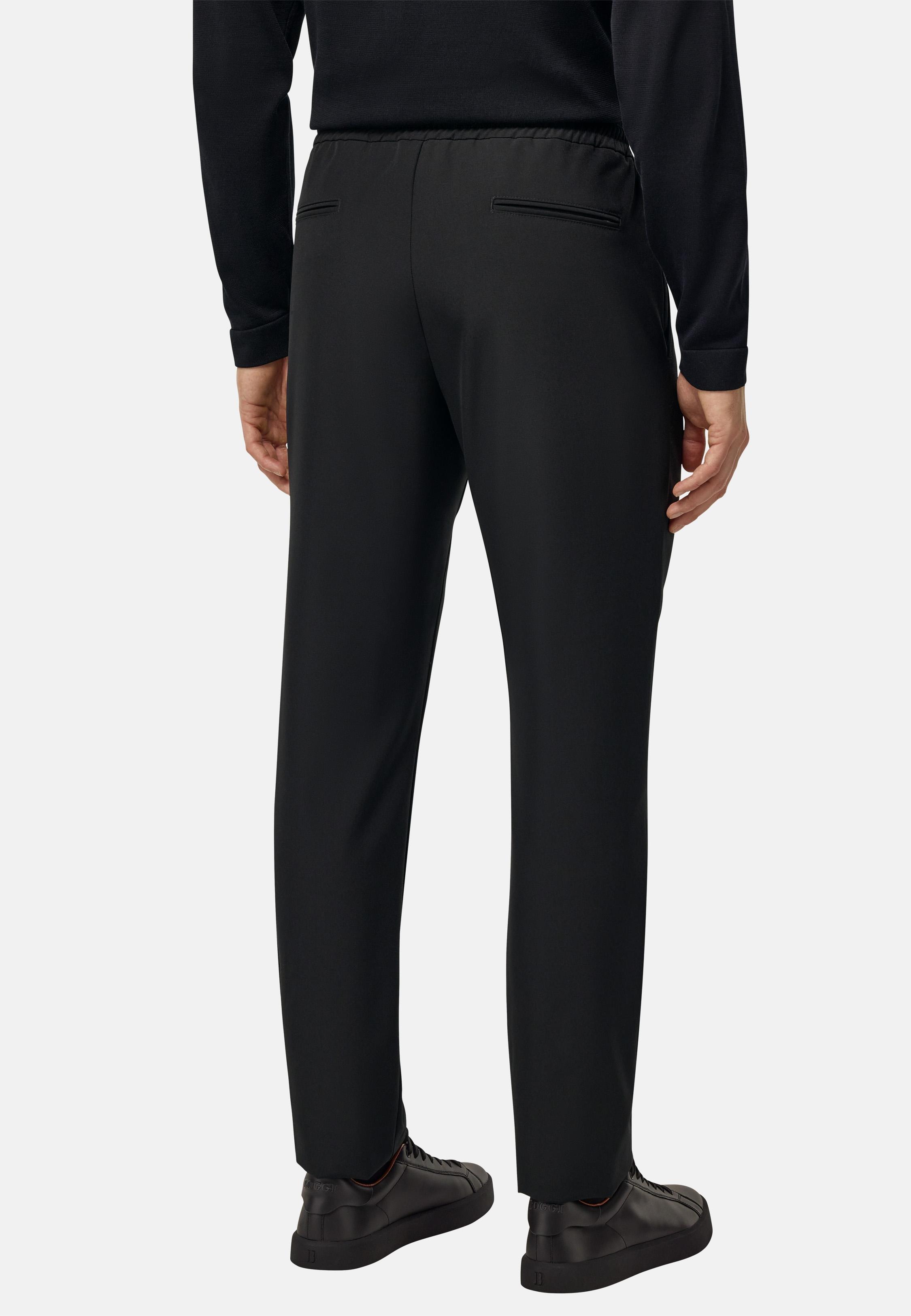 City Trousers In Pure Travel Wool Black, Black, large image number 3
