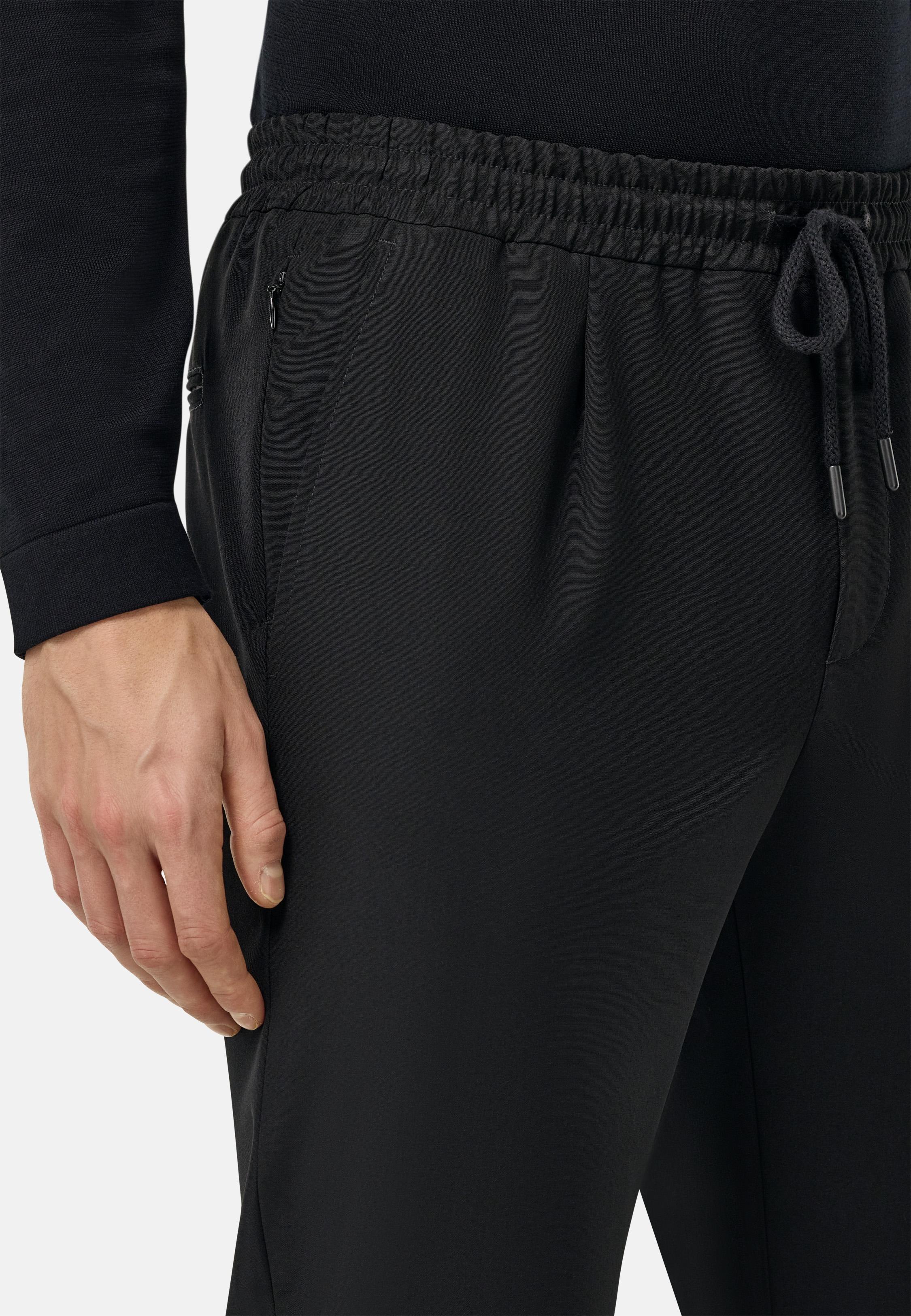 City Trousers In Pure Travel Wool Black, Black, large image number 4