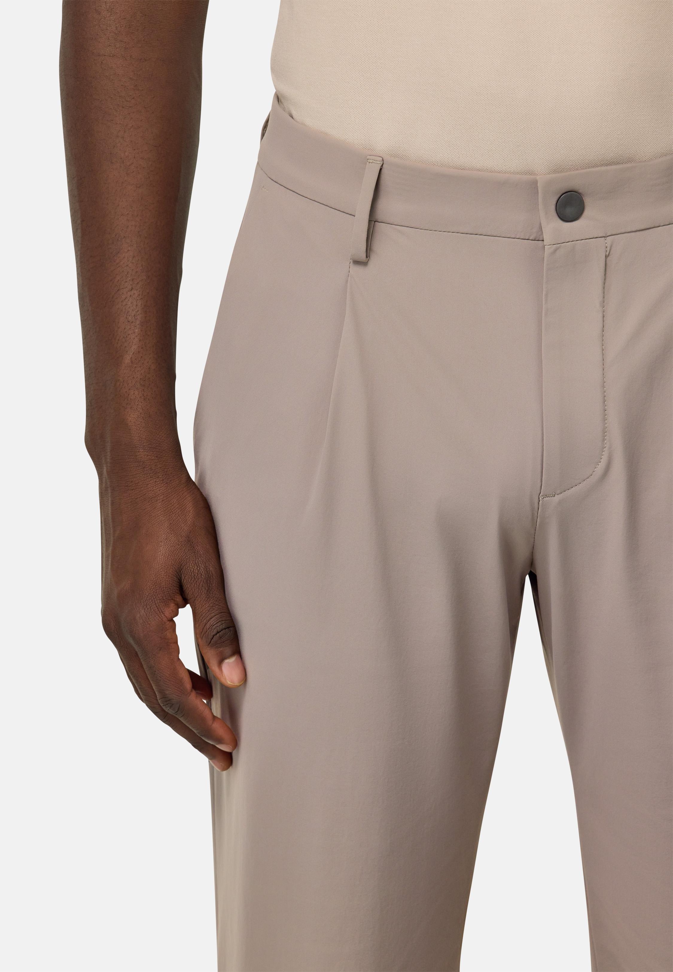 B-Tech Stretch Nylon Trousers Beige, Mud, large image number 3