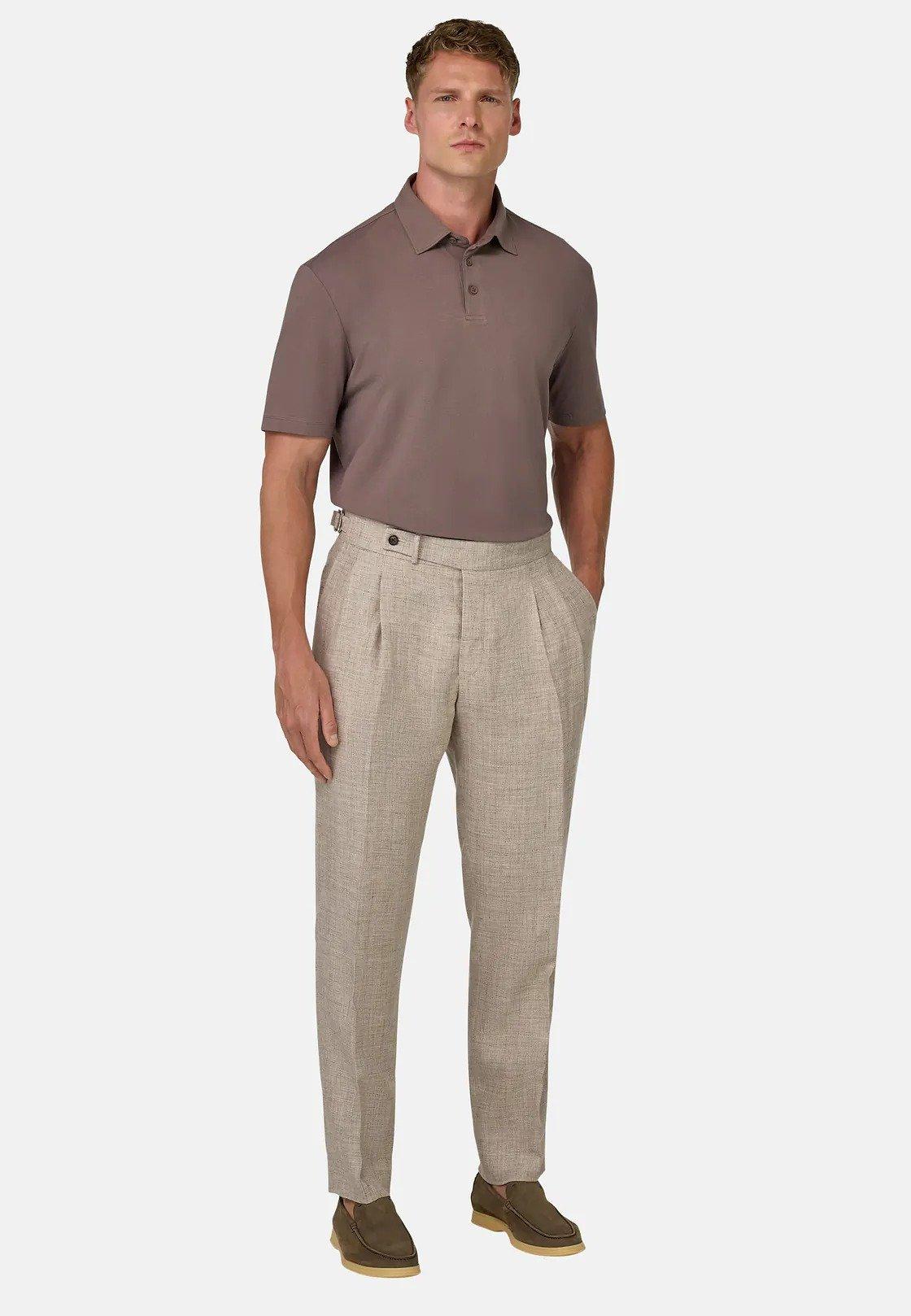 Pure Linen Trousers Beige, , large image number 0
