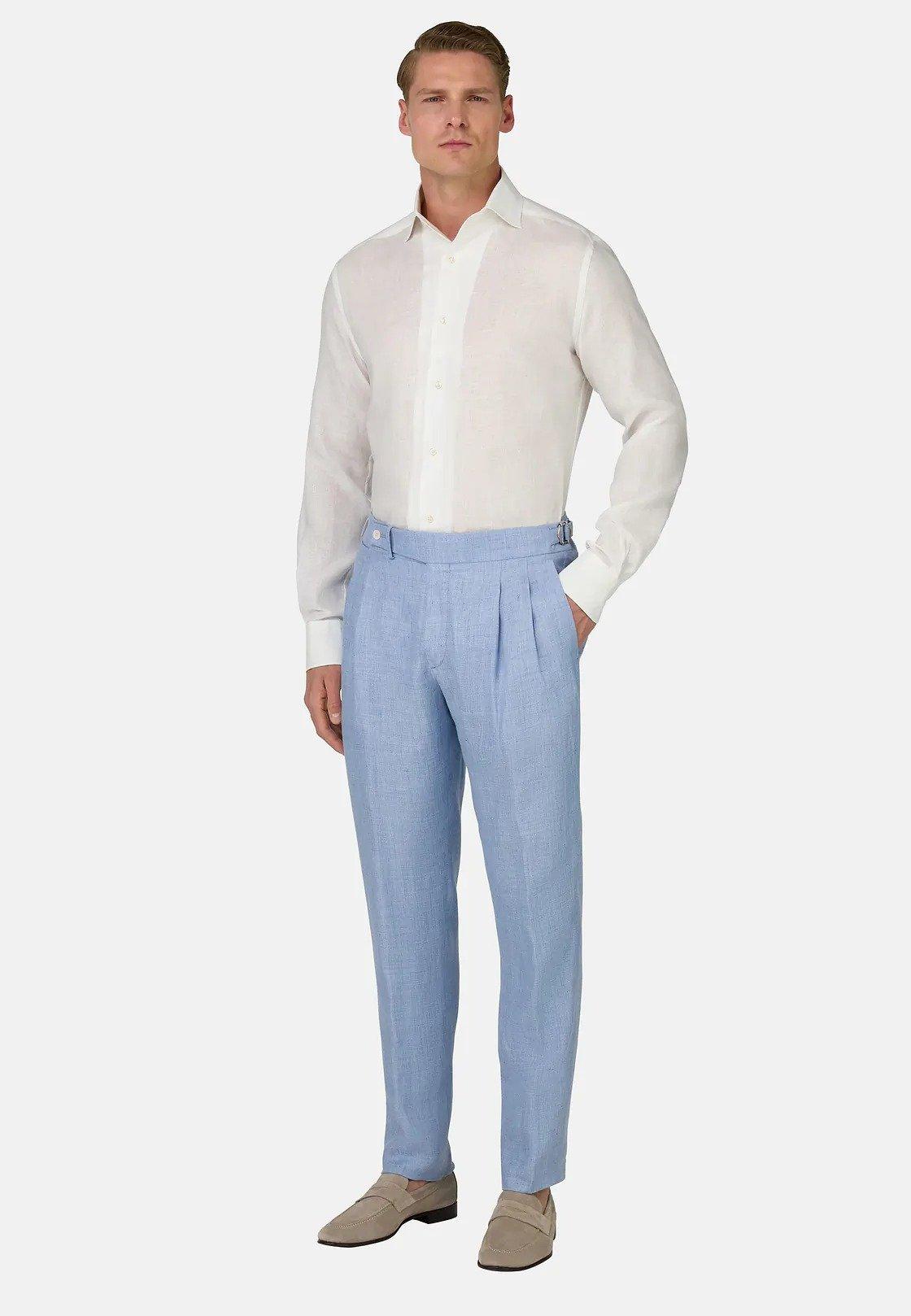 Linen Plain Casual Trousers, , large image number 0