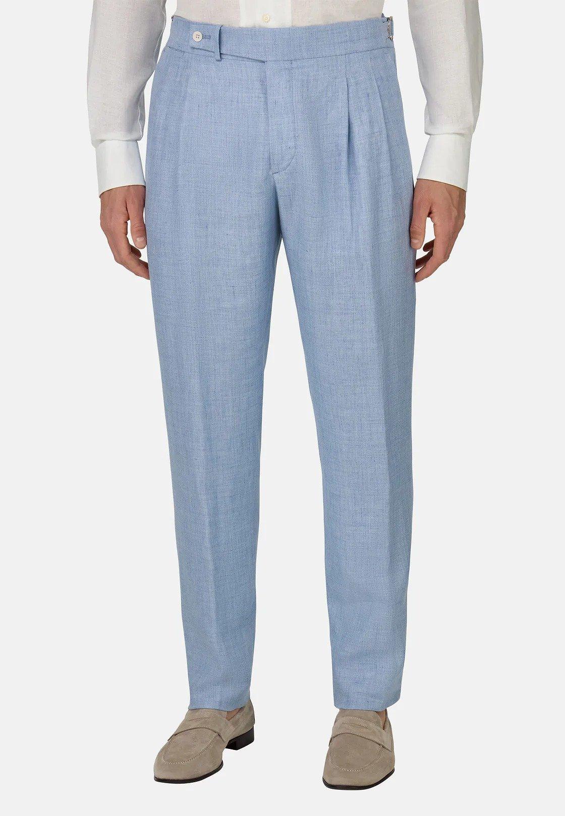 Linen Plain Casual Trousers, , large image number 1