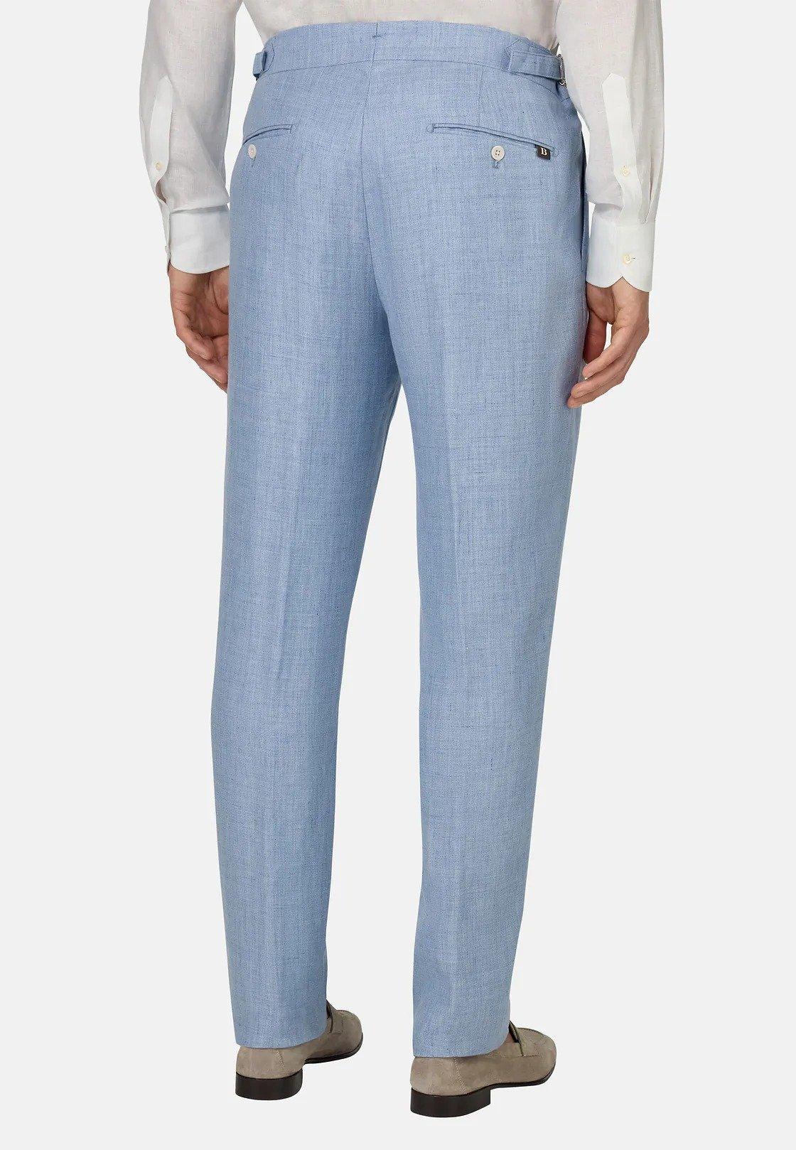 Linen Plain Casual Trousers, , large image number 2